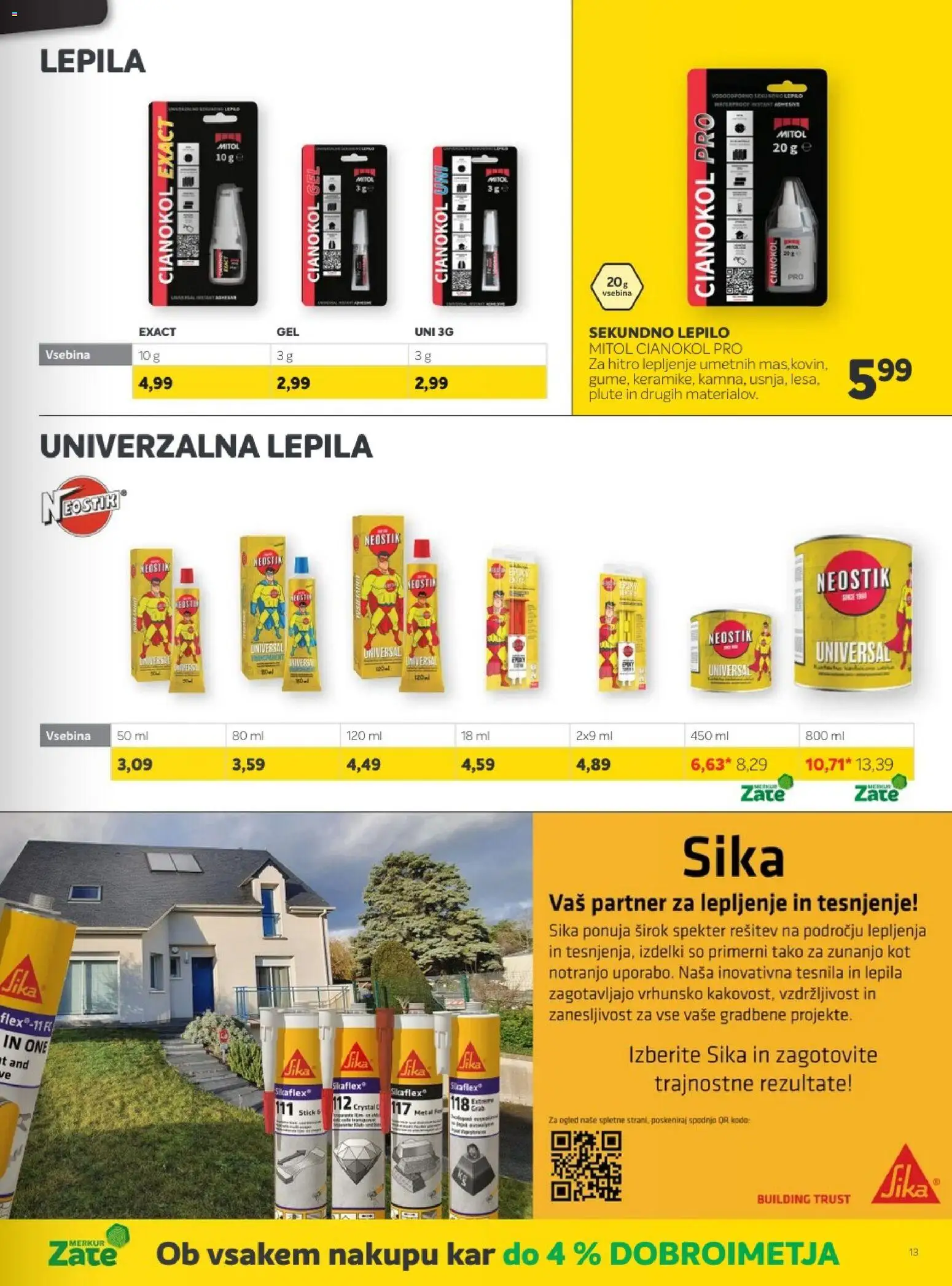 Novi Merkur katalog ponudbe – veljaven od 01.10.2025 | Stran: 13 | Izdelki: Lepilo