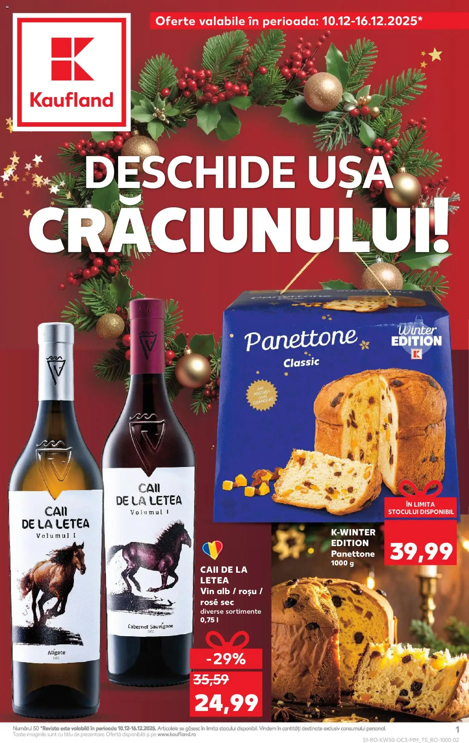 Kaufland RO akciós ujság - amely érvényes a következő dátumtól: 10.12.2025 | Oldal: 1 | Termékek: Panettone