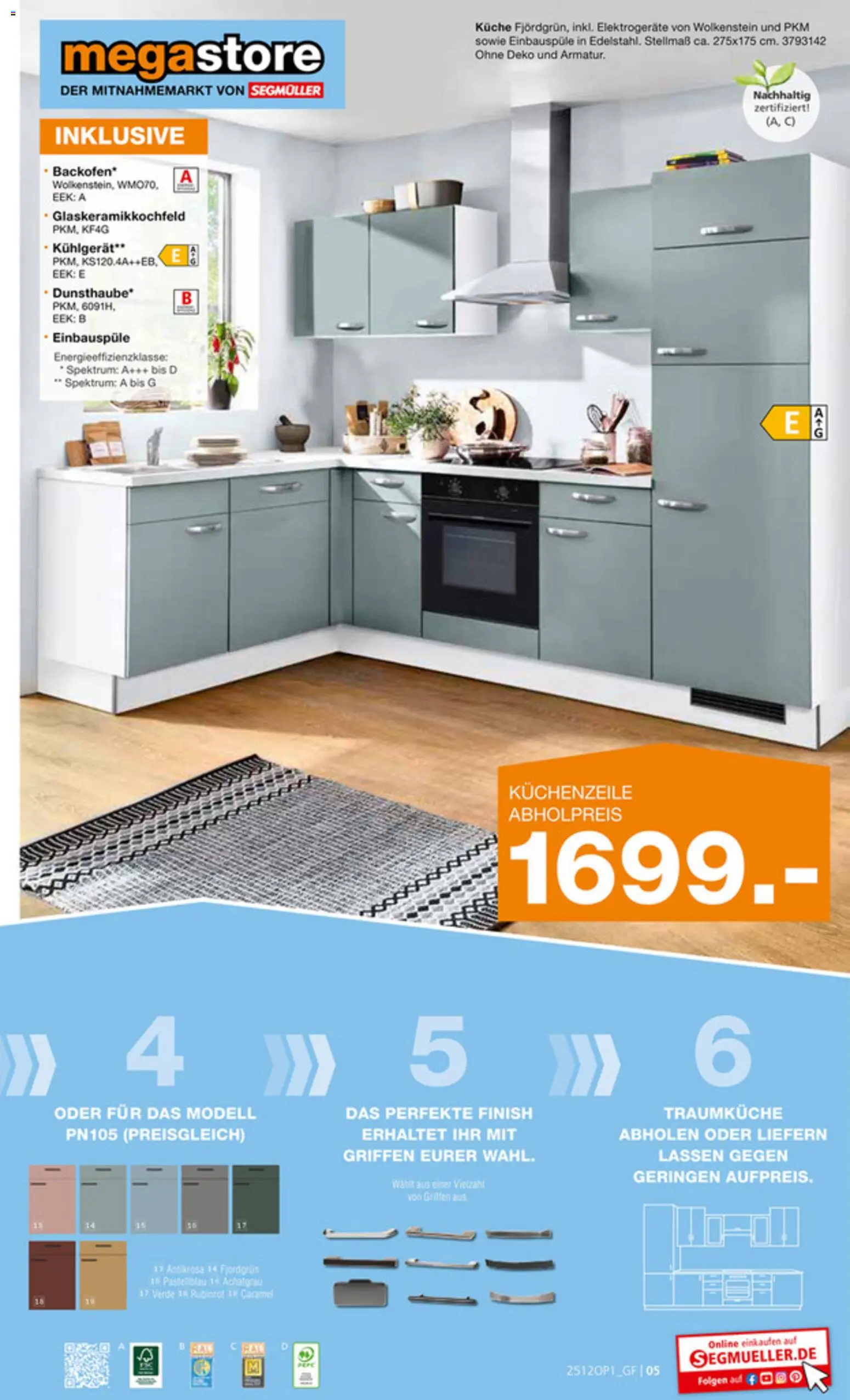 Segmüller Viel Geschmack für Wenig Geld – gültig ab 01.12.2025 | Seite: 5 | Produkte: Küchenzeile, Küche, Finish