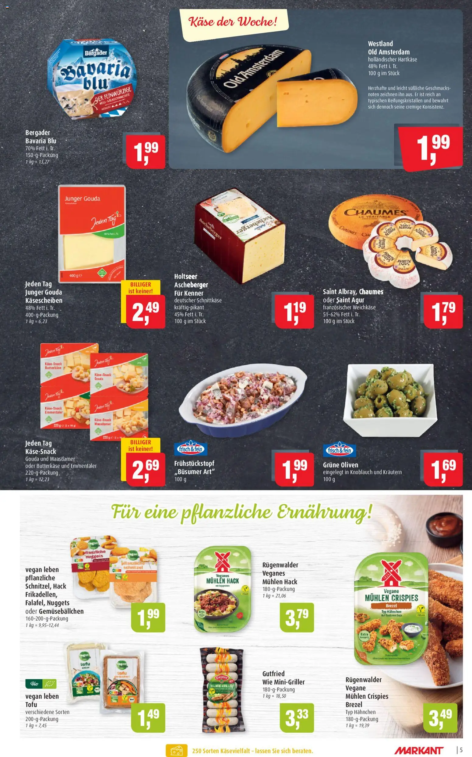 Markant Prospekt 	 – gültig ab 10.11.2025 | Seite: 5 | Produkte: Hahnchen, Käse, Gouda, Schnitzel