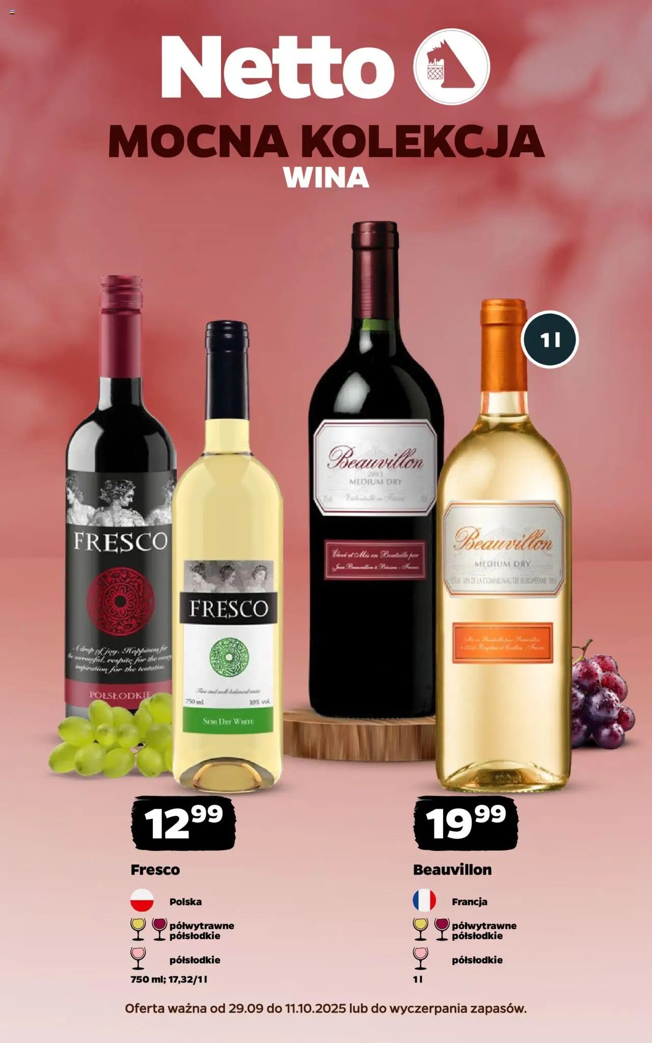 Netto gazetka - Wina od 29.09.2025 | Strona: 1 | Produkty: Fresco