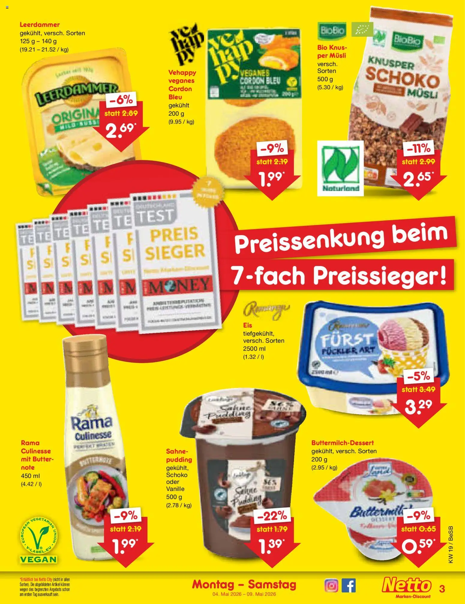 Netto Marken-Discount Prospekt 	 – gültig ab 04.05.2026 | Seite: 39 | Produkte: Musli, Rama, Pudding, Leerdammer