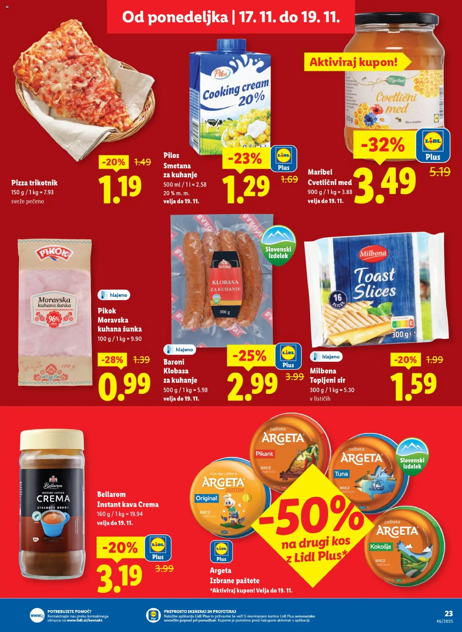 Novi Lidl katalog ponudbe – veljaven od 13.11.2025 | Stran: 51 | Izdelki: Toast, Instant kava, Kos, Smetana