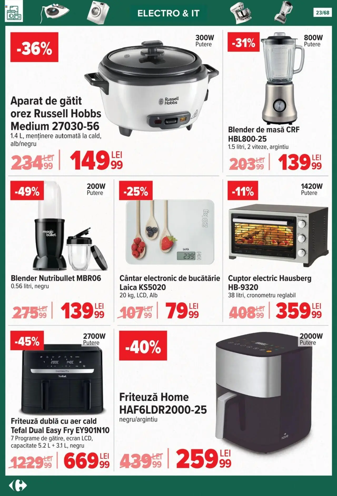 Noul catalog Carrefour – valabil de la 24.09.2025 | Pagină: 23 | Produse: Cântar, Masă, Bucătărie, Duș
