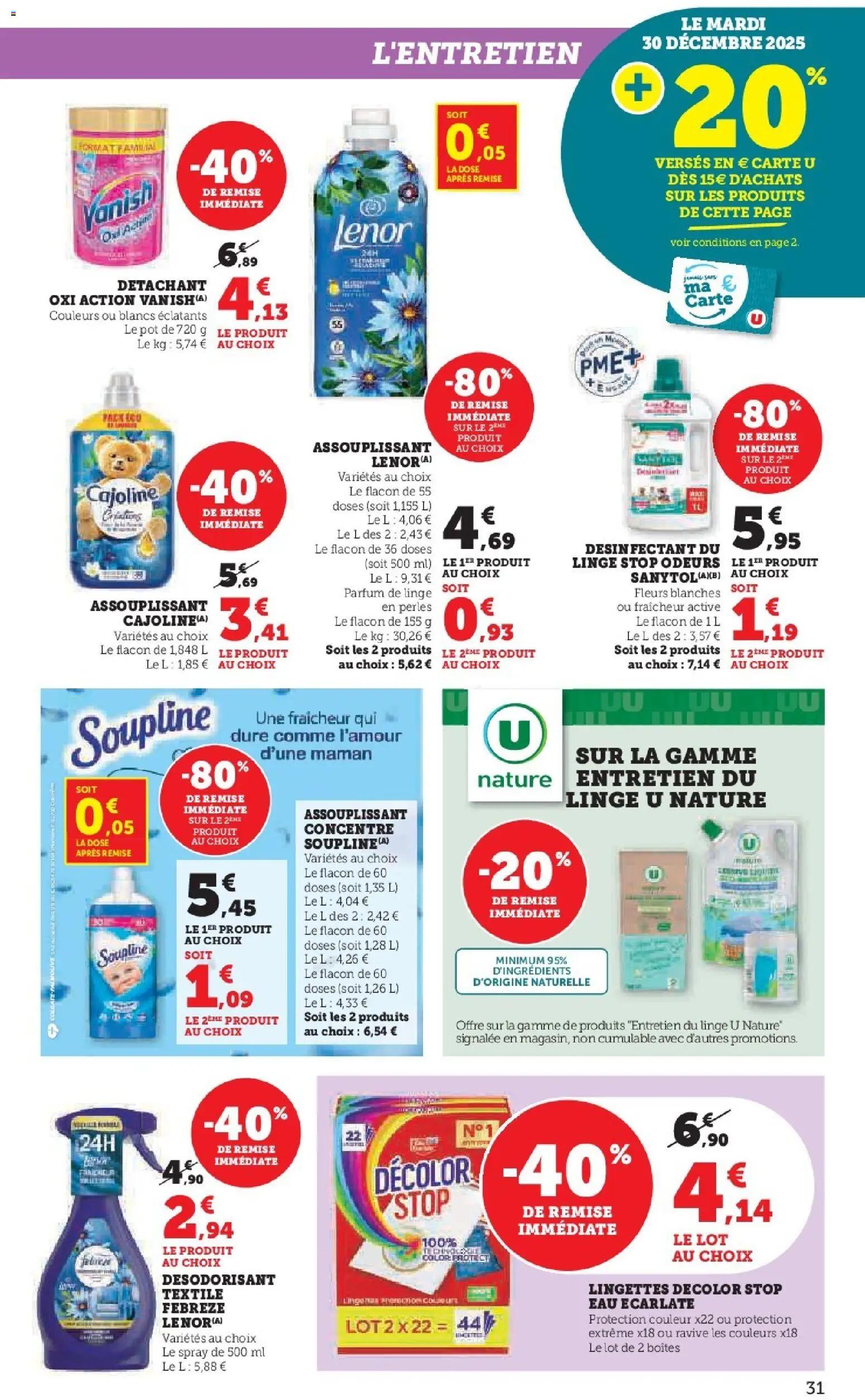 {H1} | Page: 31 | Produits: Parfum, Désodorisant, Soupline, Détachant