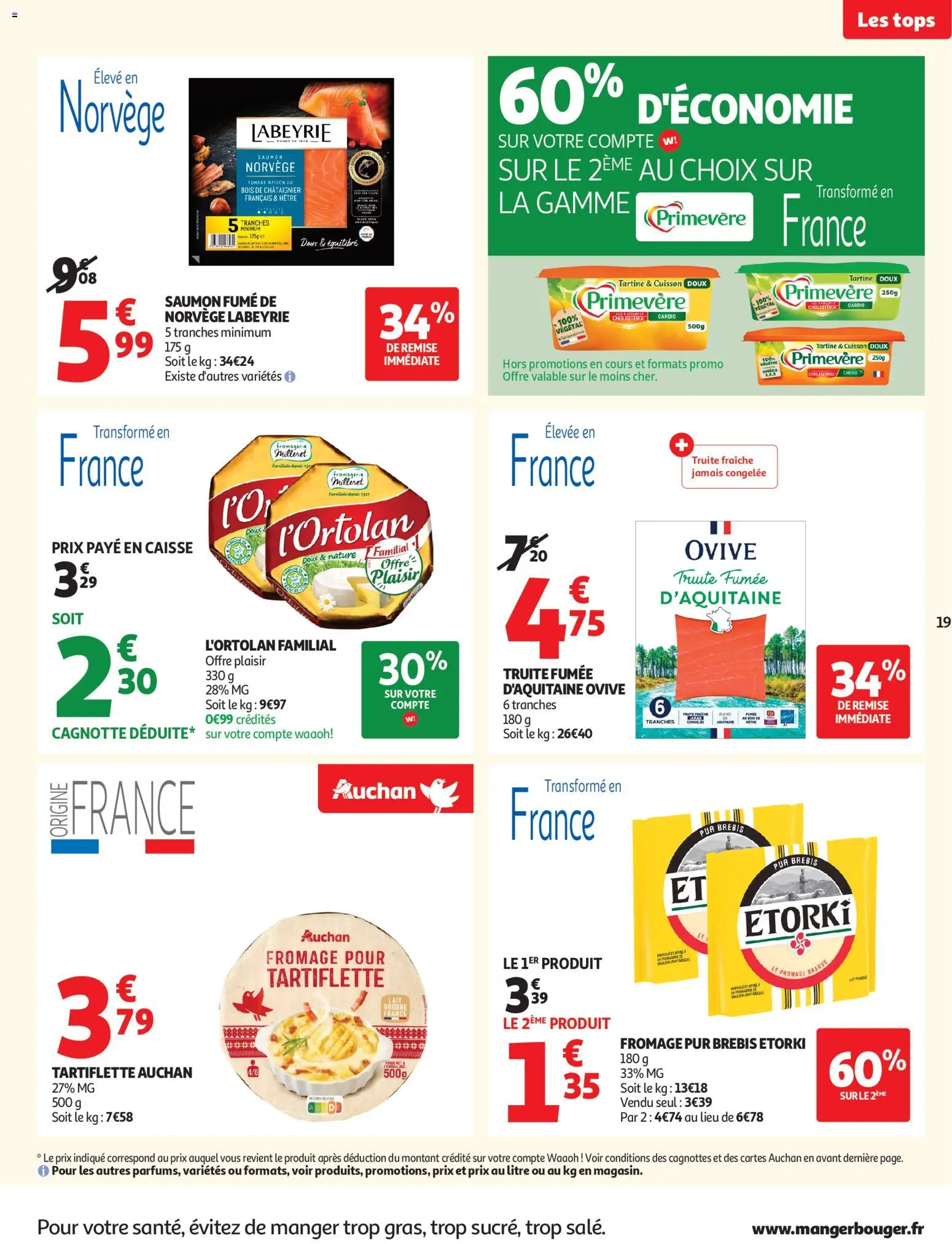 {H1} | Page: 19 | Produits: Saumon fumé, Truite fumée, Tartiflette, Fromage