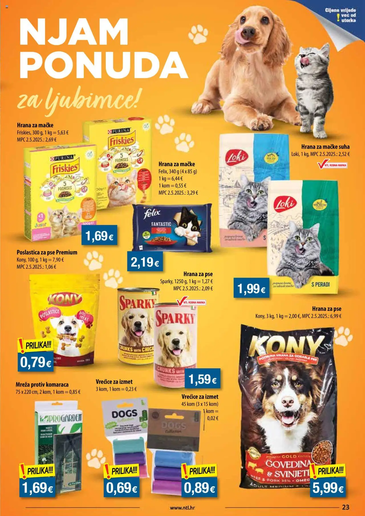 NTL katalog | vrijedi od 06.08.2025 | Stranica: 23 | Proizvodi: Hrana za pse, Govedina, Hrana za mačke