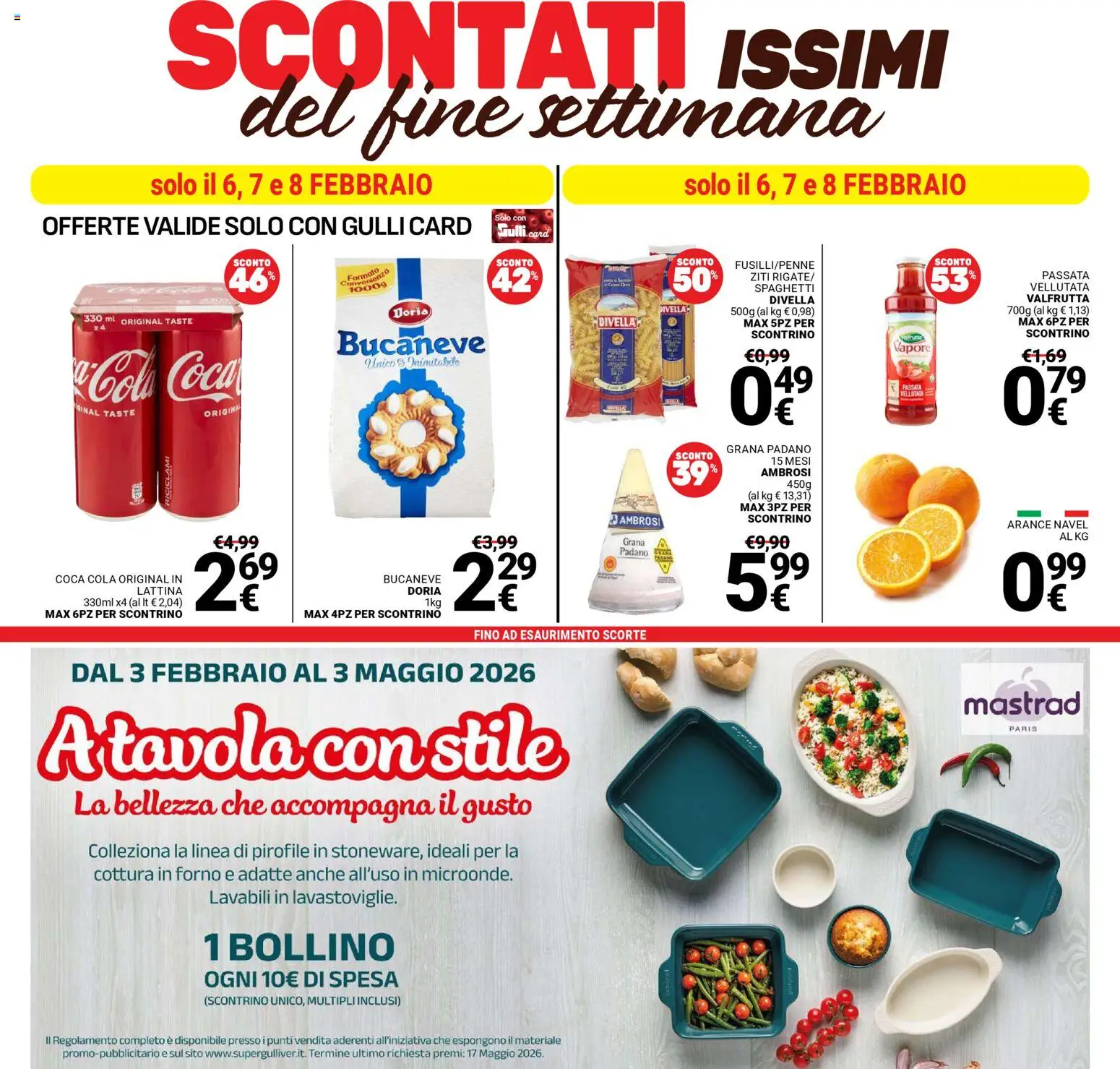 Volantino Gulliver del 03.02.2026 | Pagina: 24 | Prodotti: Arance, Grana Padano, Forno, Coca Cola