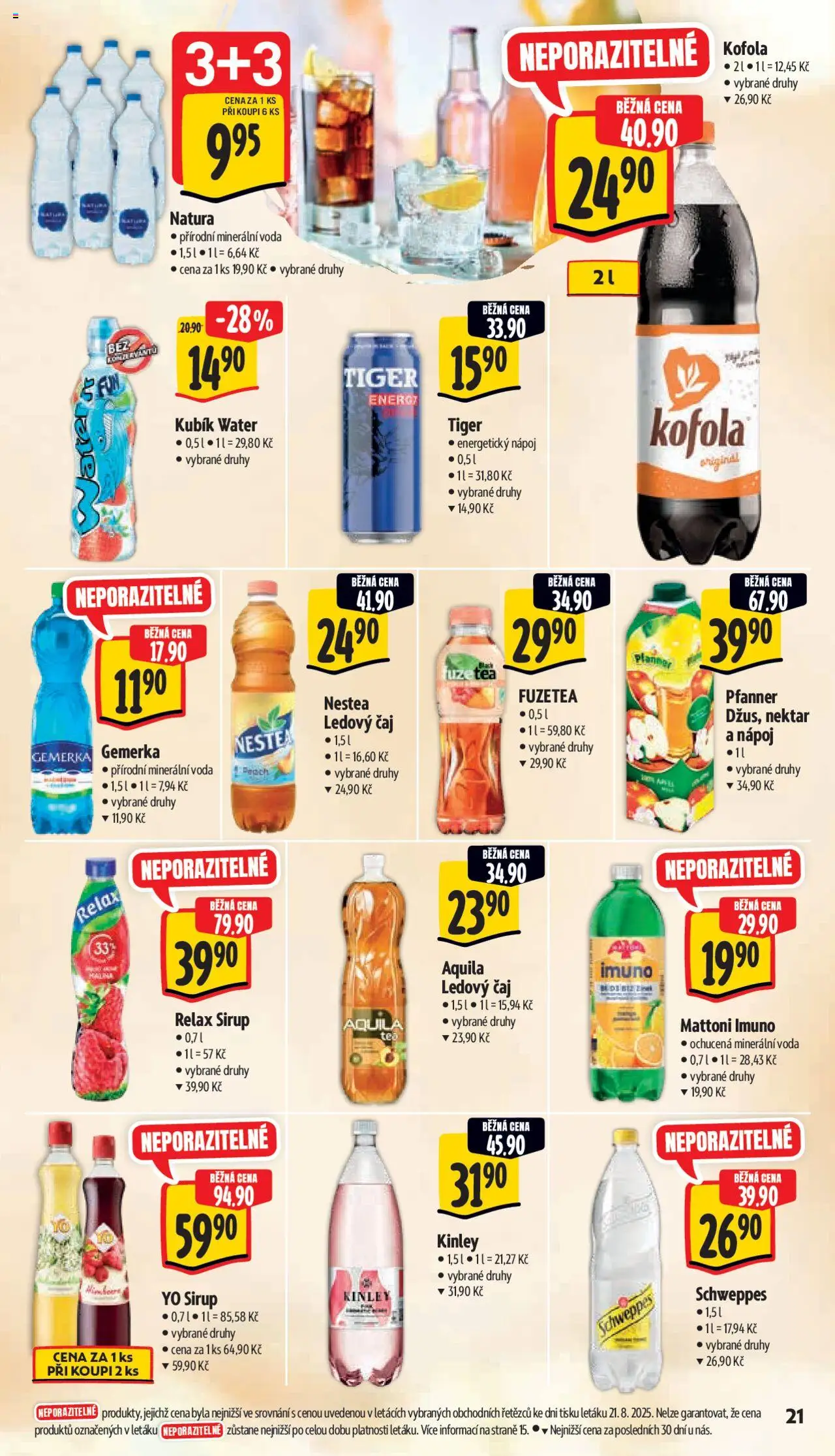 Albert leták - Supermarket od 27.08.2025 | Strana: 29 | Produkty: Nestea, Gemerka, Energetický nápoj, Sirup