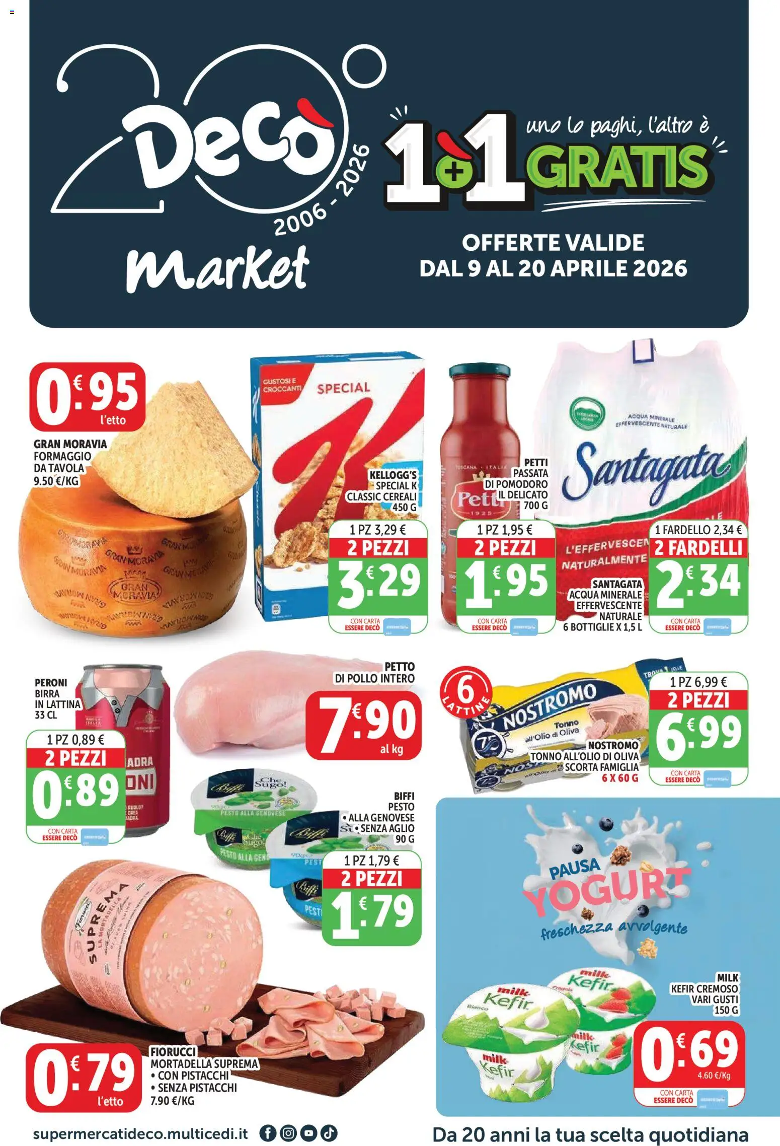 Volantino Decò del 09.04.2026 | Pagina: 1 | Prodotti: Yogurt, Birra, Passata di pomodoro, Tonno