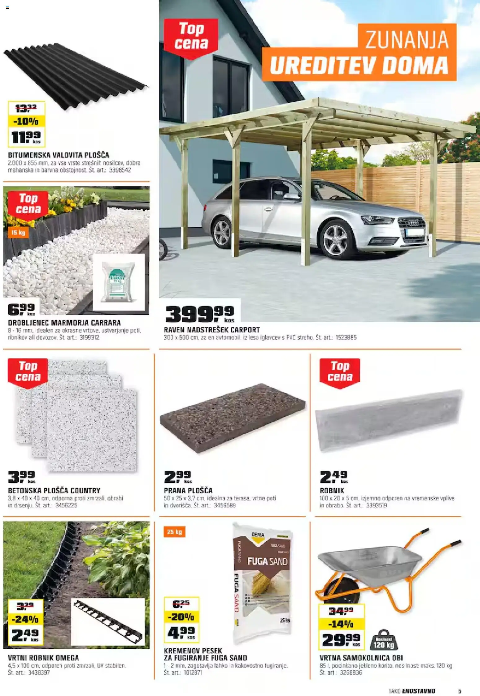 Novi OBI katalog ponudbe – veljaven od 01.10.2025 | Stran: 5 | Izdelki: Kos, Samokolnica, Robnik