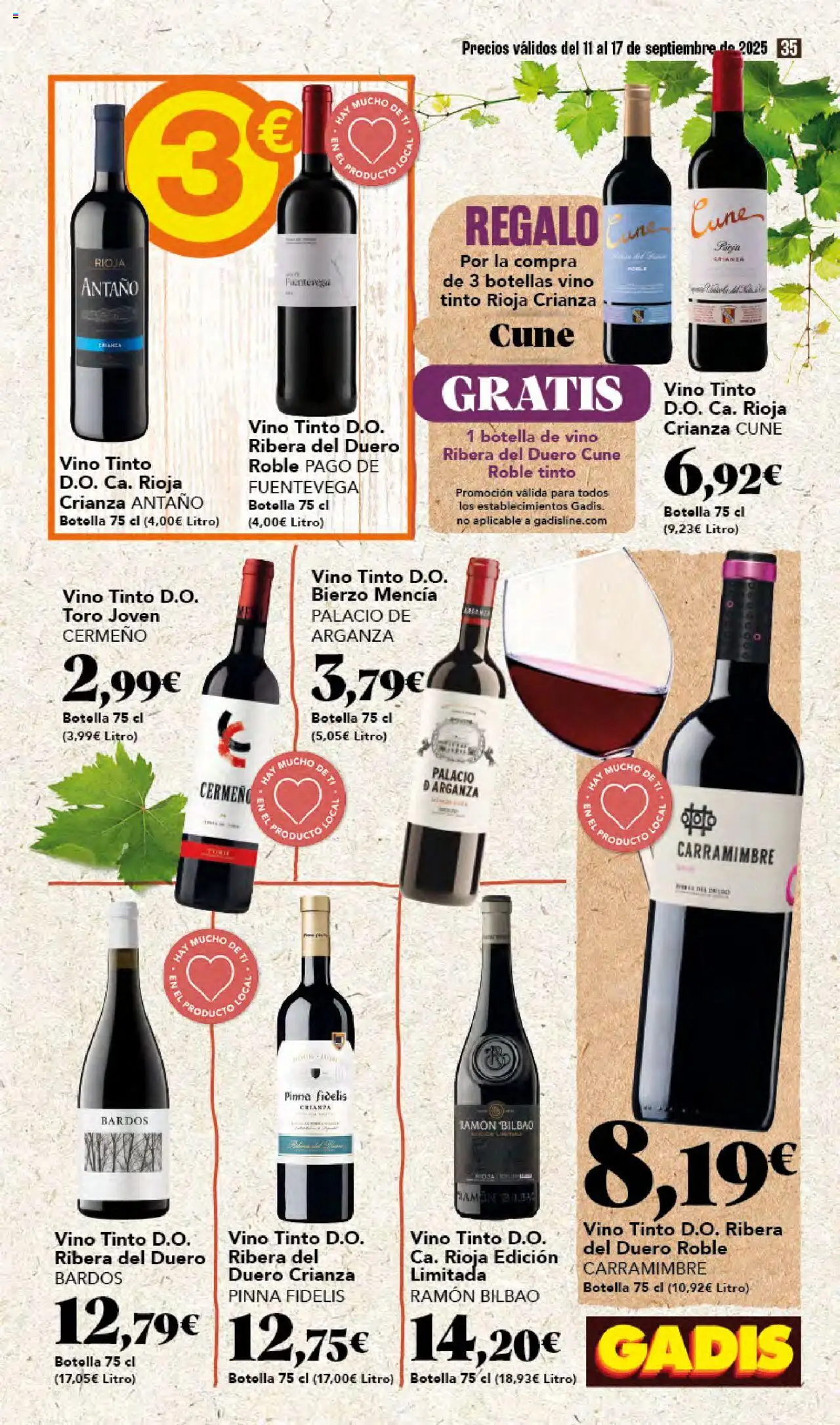 Gadis folleto │ válido desde el 11.09.2025 | Página: 35 | Productos: Jamón, Vino