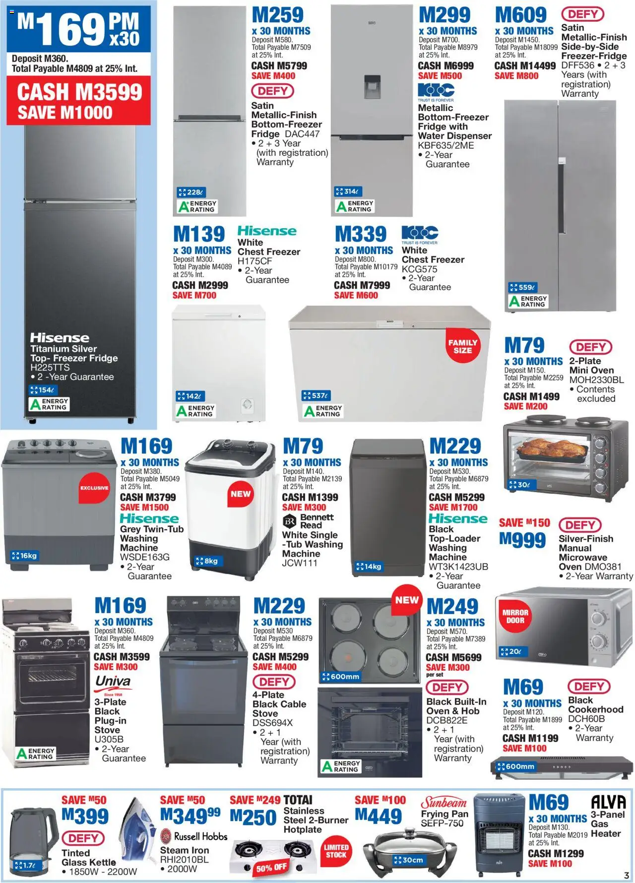 OK Furniture - Lesotho Lowest Prices Specials │ valid from 20.08.2025 | Page: 3 | Products: Oven, Hob, Stock, Water