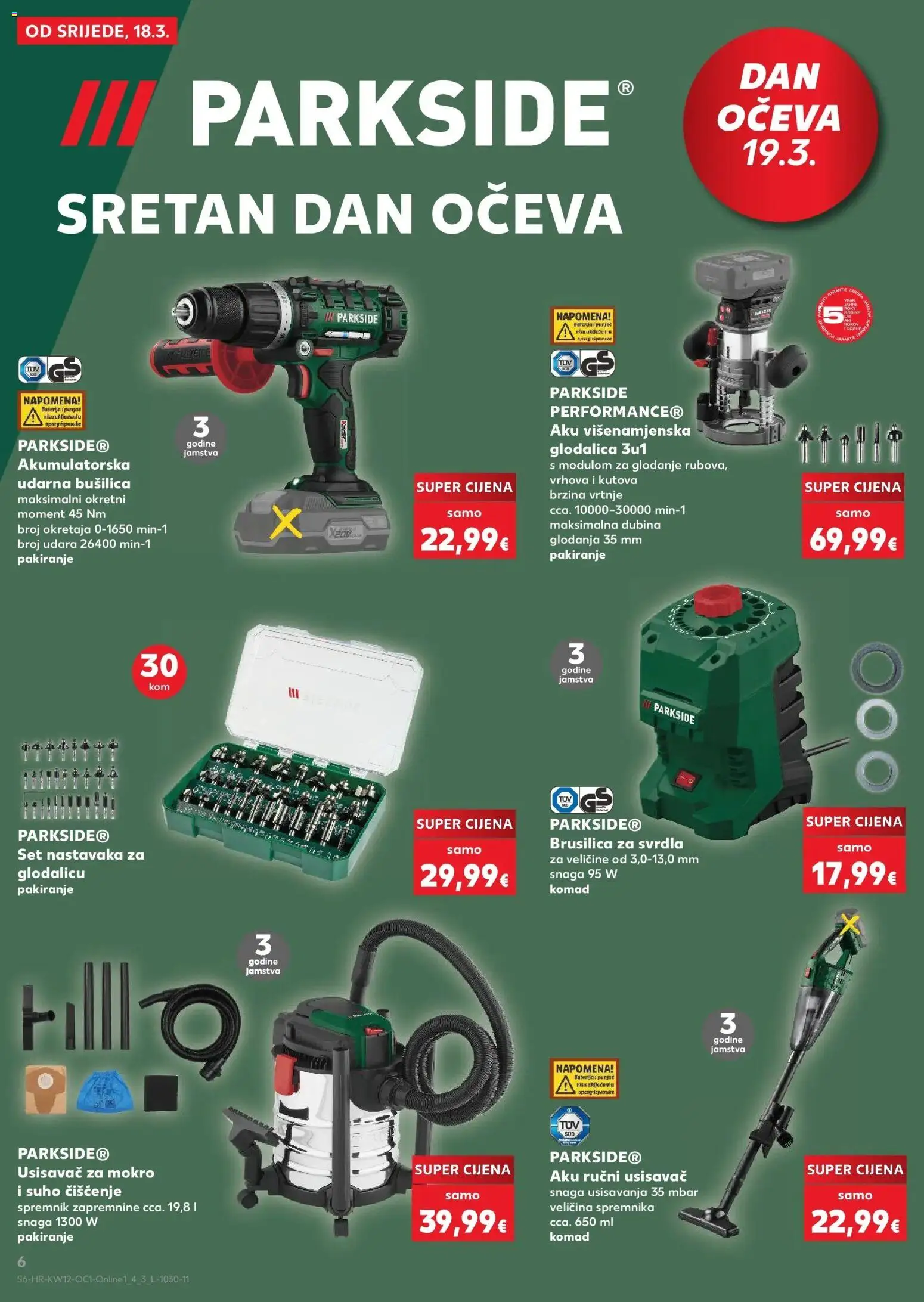 Kaufland katalog | vrijedi od 17.03.2026 | Stranica: 6 | Proizvodi: Brusilica, Bušilica, Glodalica, Parkside
