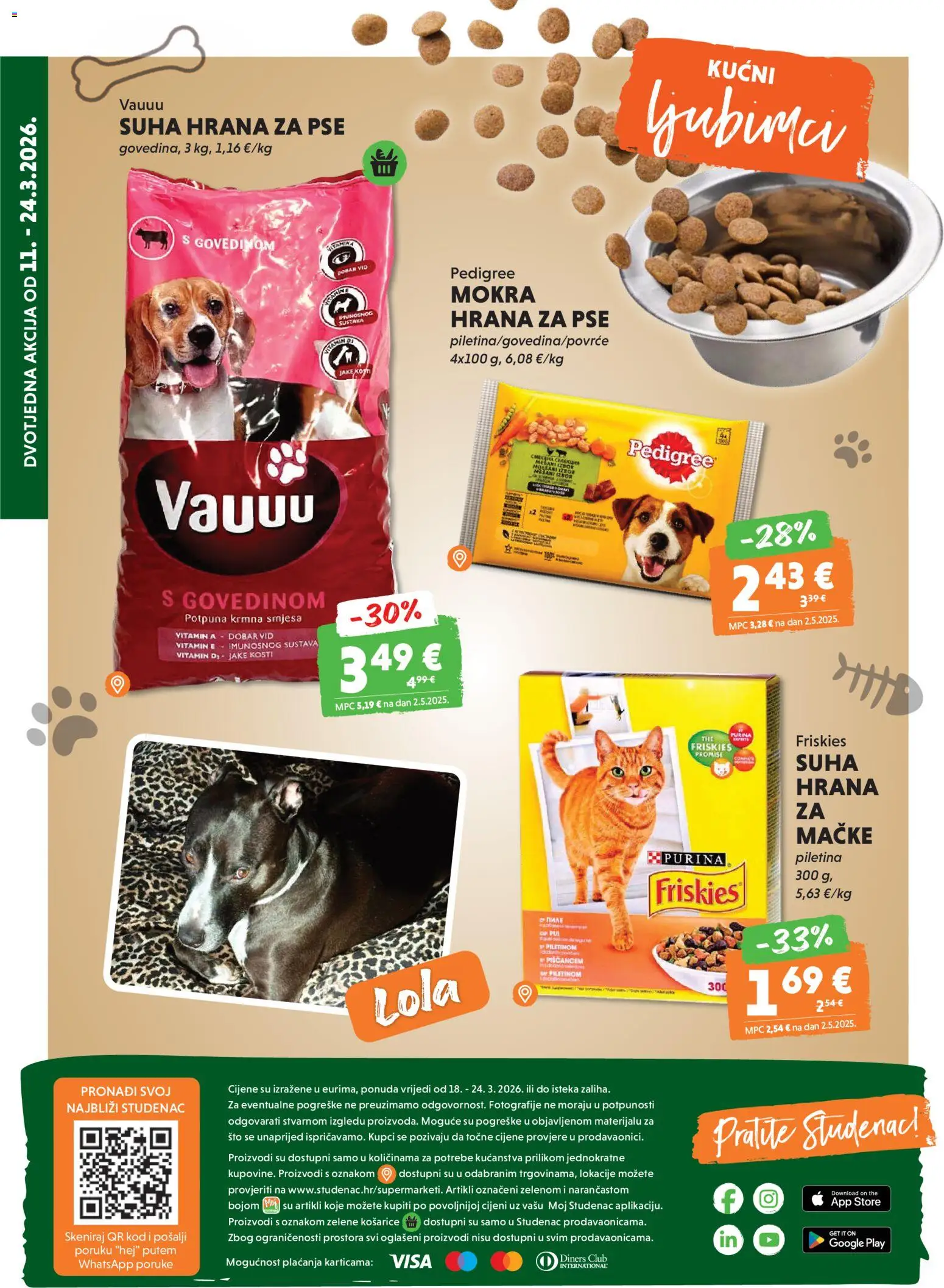 Studenac katalog | vrijedi od 18.03.2026 | Stranica: 32 | Proizvodi: Piletina, Hrana za pse, Suha hrana za pse