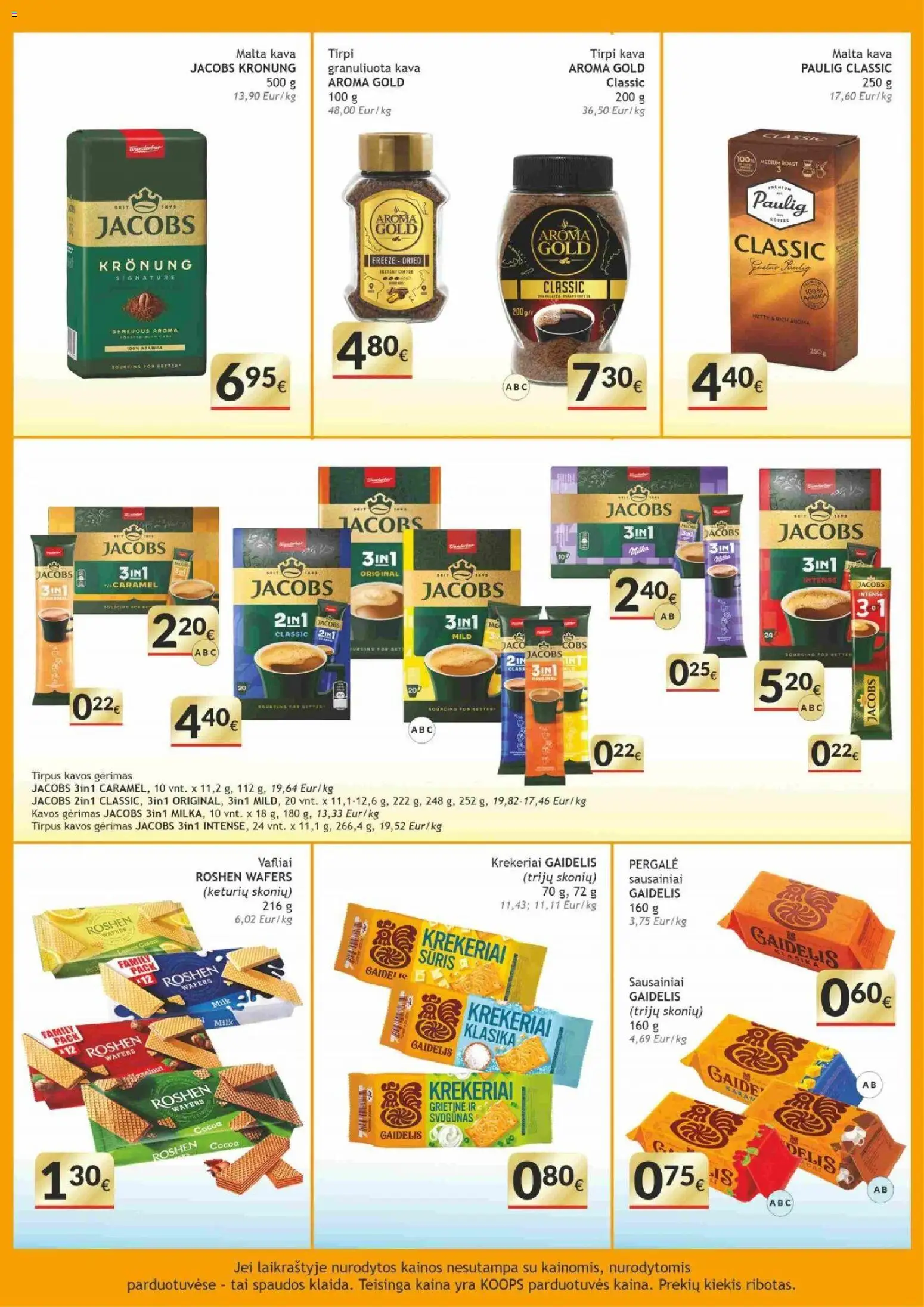 Koops akcijos nuo 31.10.2025 | Puslapis: 8 | Prekių: Sausainiai, Sūris, Grietinė, Vafliai
