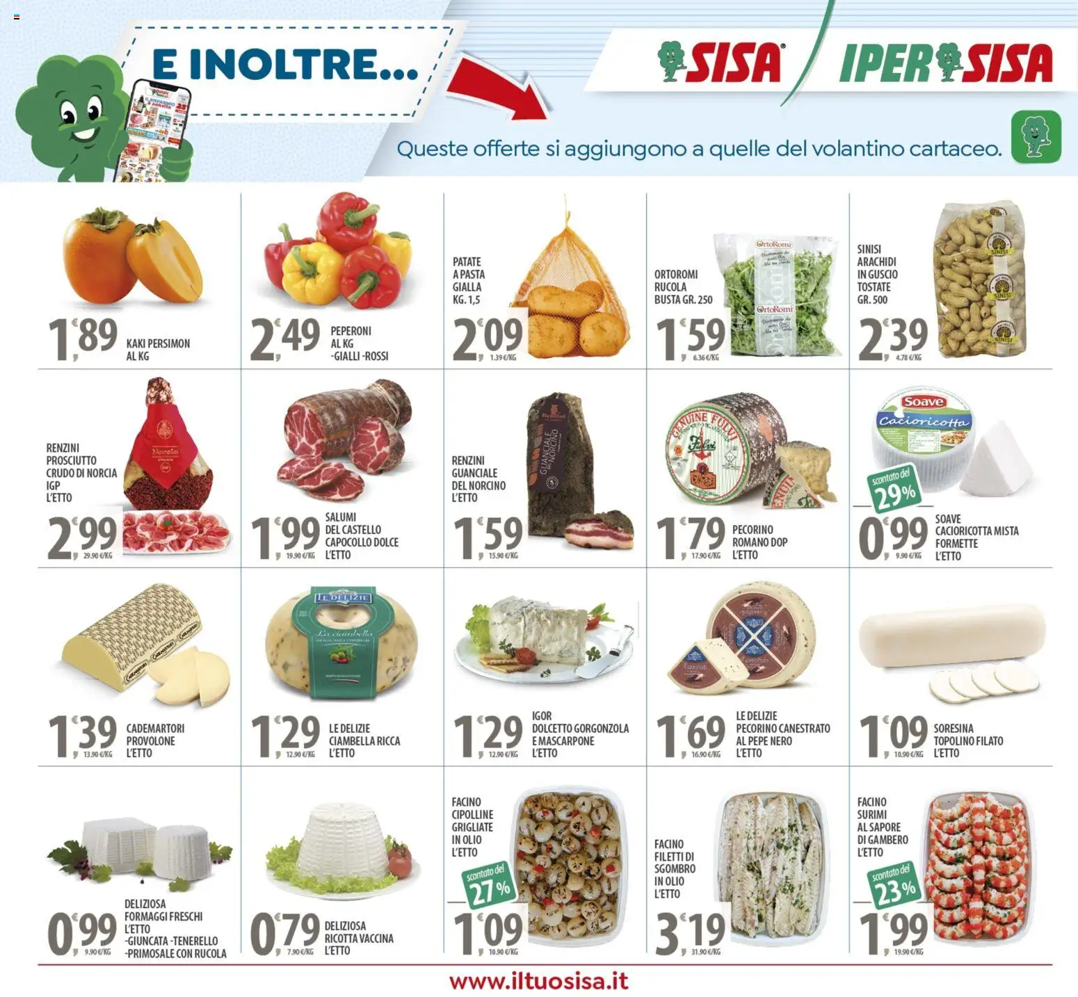 Volantino SISA del 25.11.2025 | Pagina: 18 | Prodotti: Provolone, Olio, Prosciutto, Pecorino