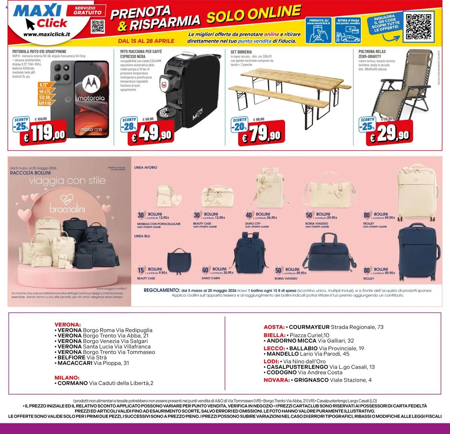 Volantino A&O del 15.04.2026 | Pagina: 16 | Prodotti: Caffè, Zaino, Set birreria, Smartphone