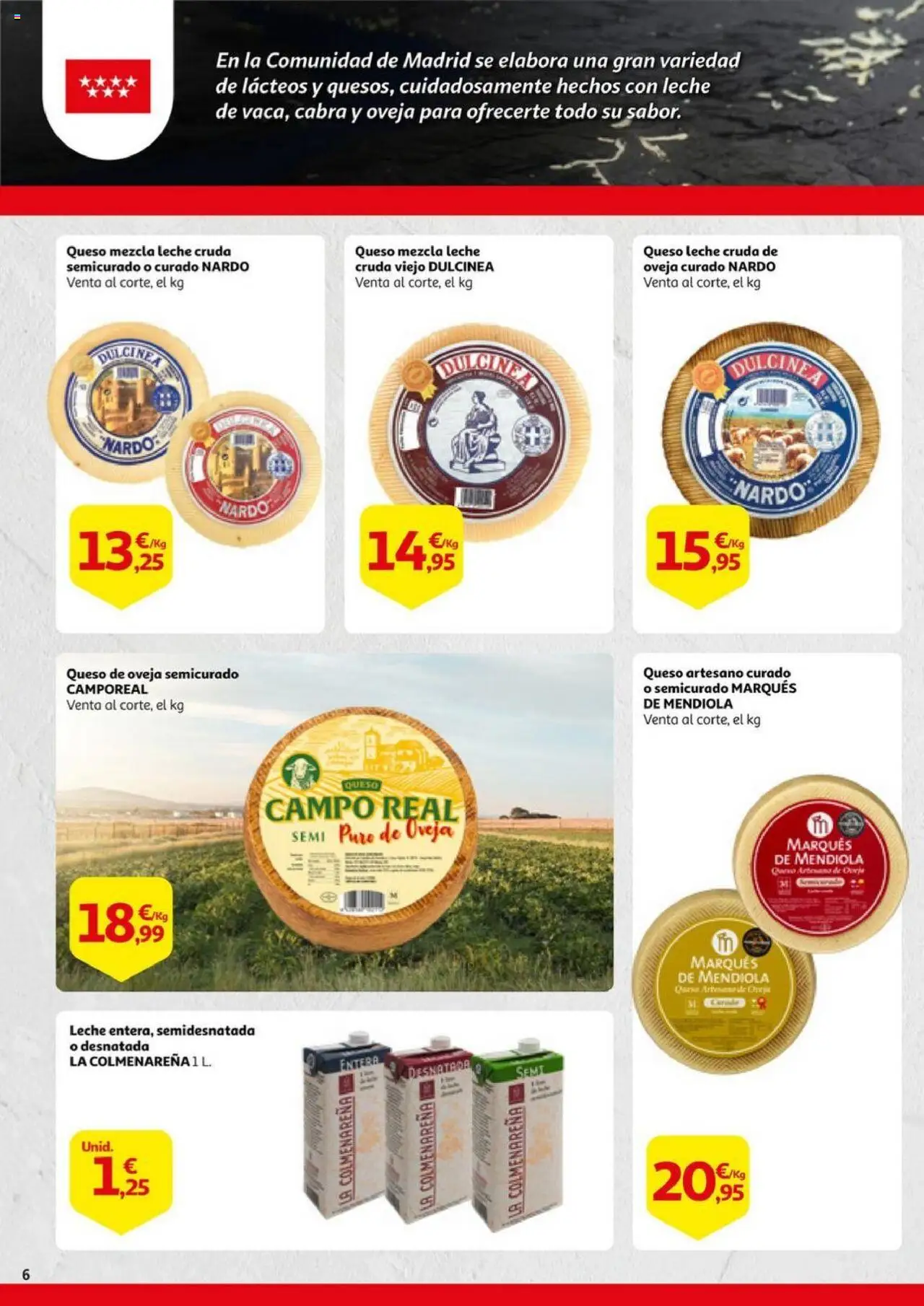 Alcampo - Alimentos de Madrid │ válido desde el 02.10.2025 | Página: 6 | Productos: Queso de oveja, Leche, Queso