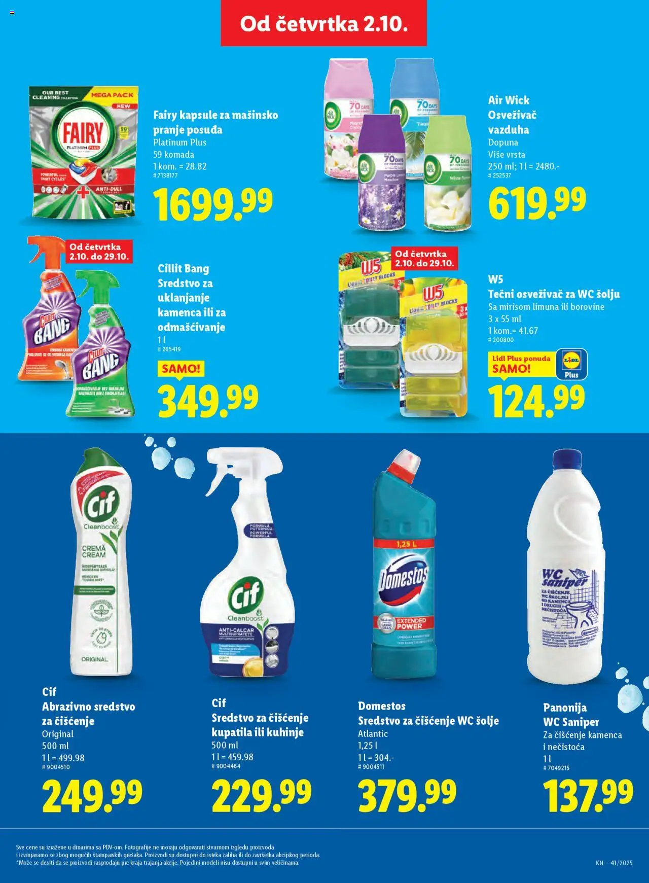 Lidl katalog - važi od 09.10.2025 | Strana: 23 | Proizvode: Cillit Bang, Kapsule, W5, Wc