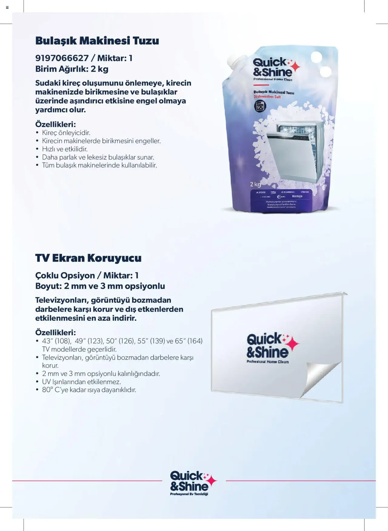 Arçelik - Quick and Shine Temizlik ve Bakım Ürünleri - 07.03.2024 tarihinden itibaren geçerlidir | Sayfa: 13 | Ürünler: TV, Bulaşık makinesi, Ağırlık