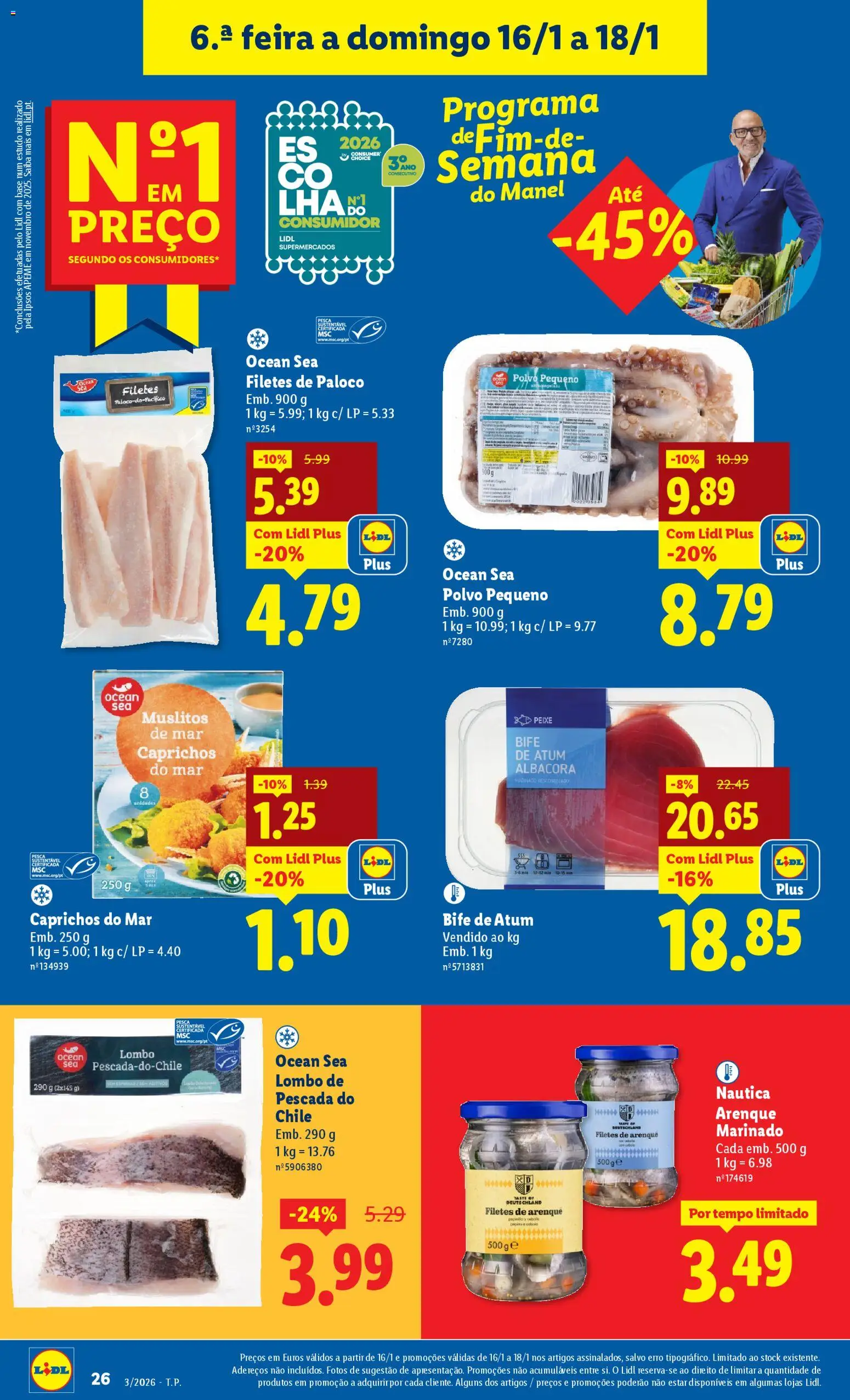 Lidl folheto │ válido de 12.01.2026 | Página: 26 | Produtos: Pescada, Polvo, Base, Peixe
