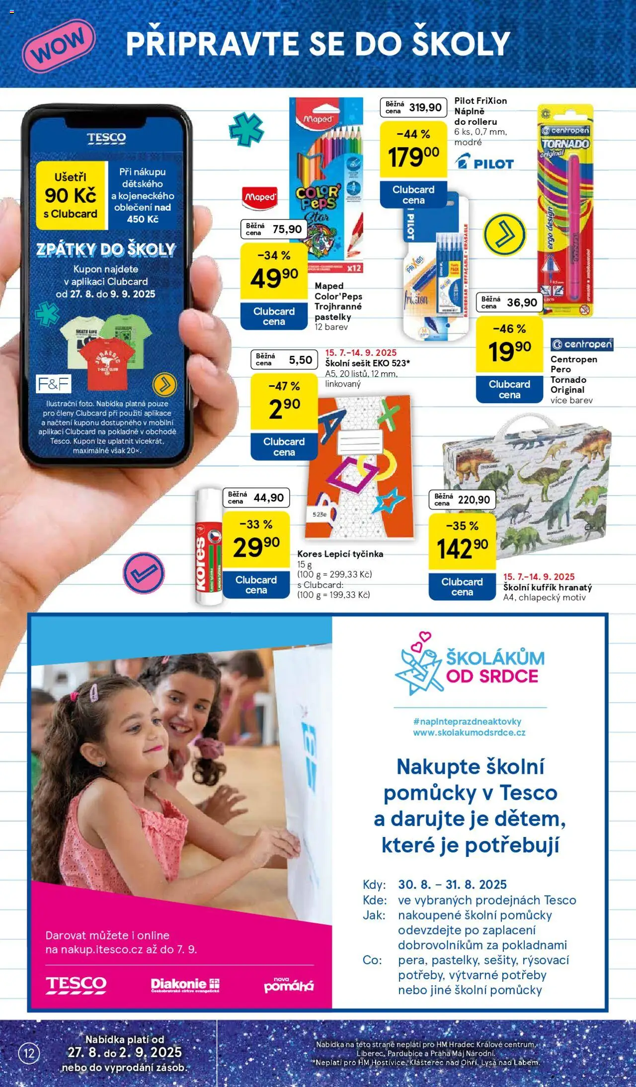 Tesco leták - Hypermarket od 27.08.2025 | Strana: 12 | Produkty: Kufřík, Pero, Notebook, Sešit