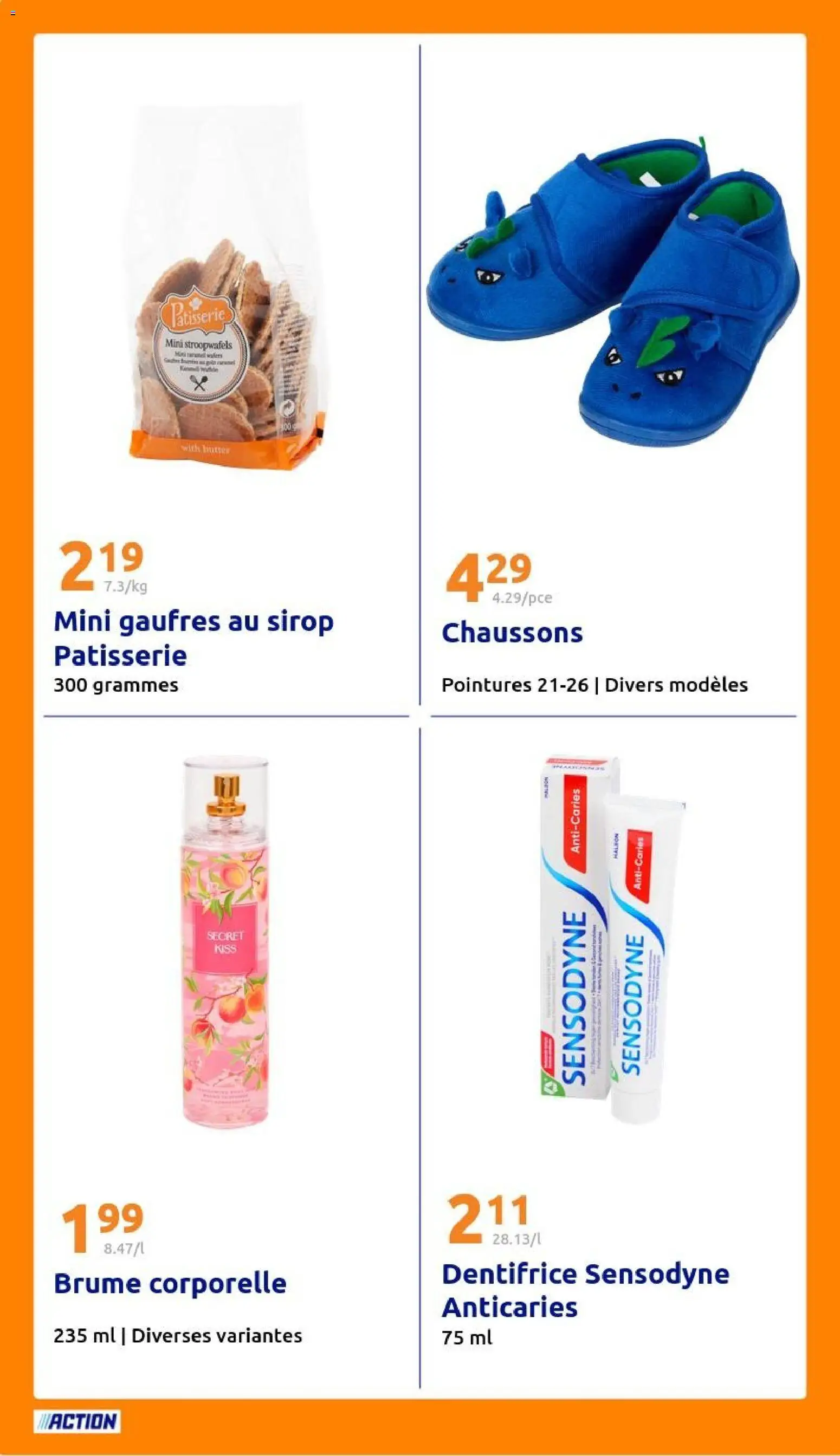 {H1} | Page: 24 | Produits: Dentifrice, Gaufres, Chaussons
