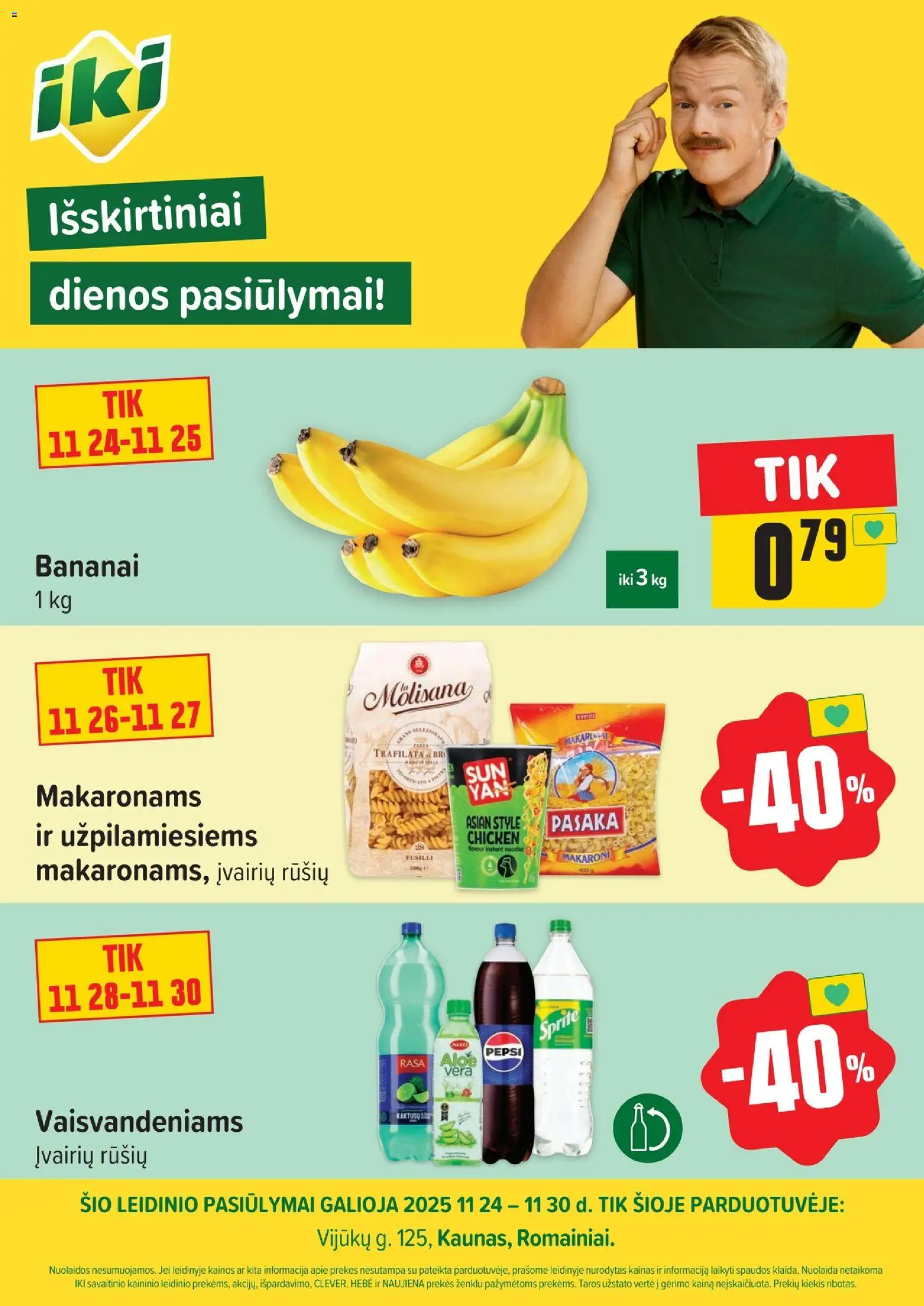 IKI akcijos nuo 24.11.2025 | Puslapis: 1 | Prekių: Bananai