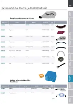 Makita-mainoslehti voimassa 24.03.2026 alkaen | Sivu: 425 | Tuotteet: Monitoimikone, Käsineet