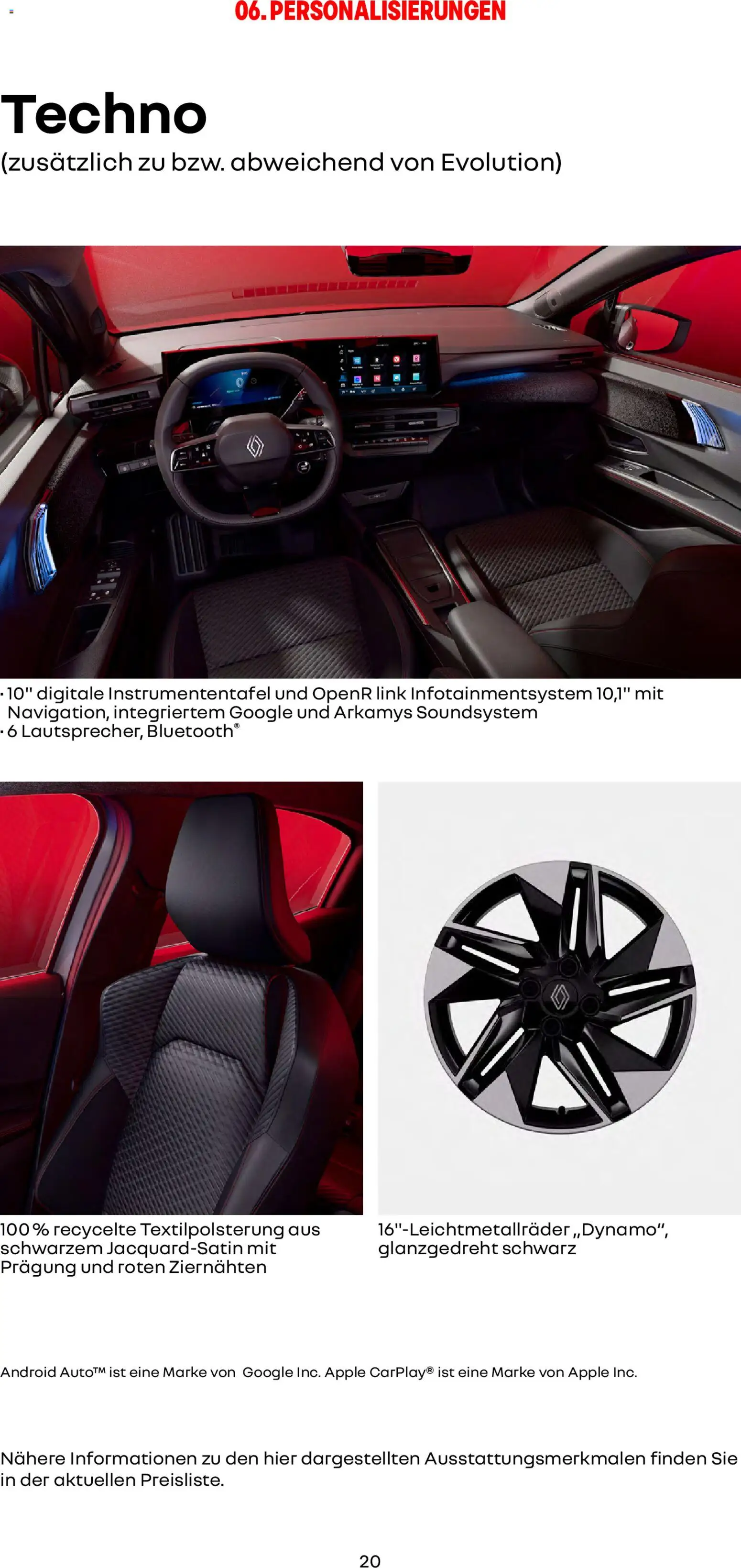 Renault Neuer Clio – gültig ab 01.10.2025 | Seite: 20 | Produkte: Apple, Soundsystem