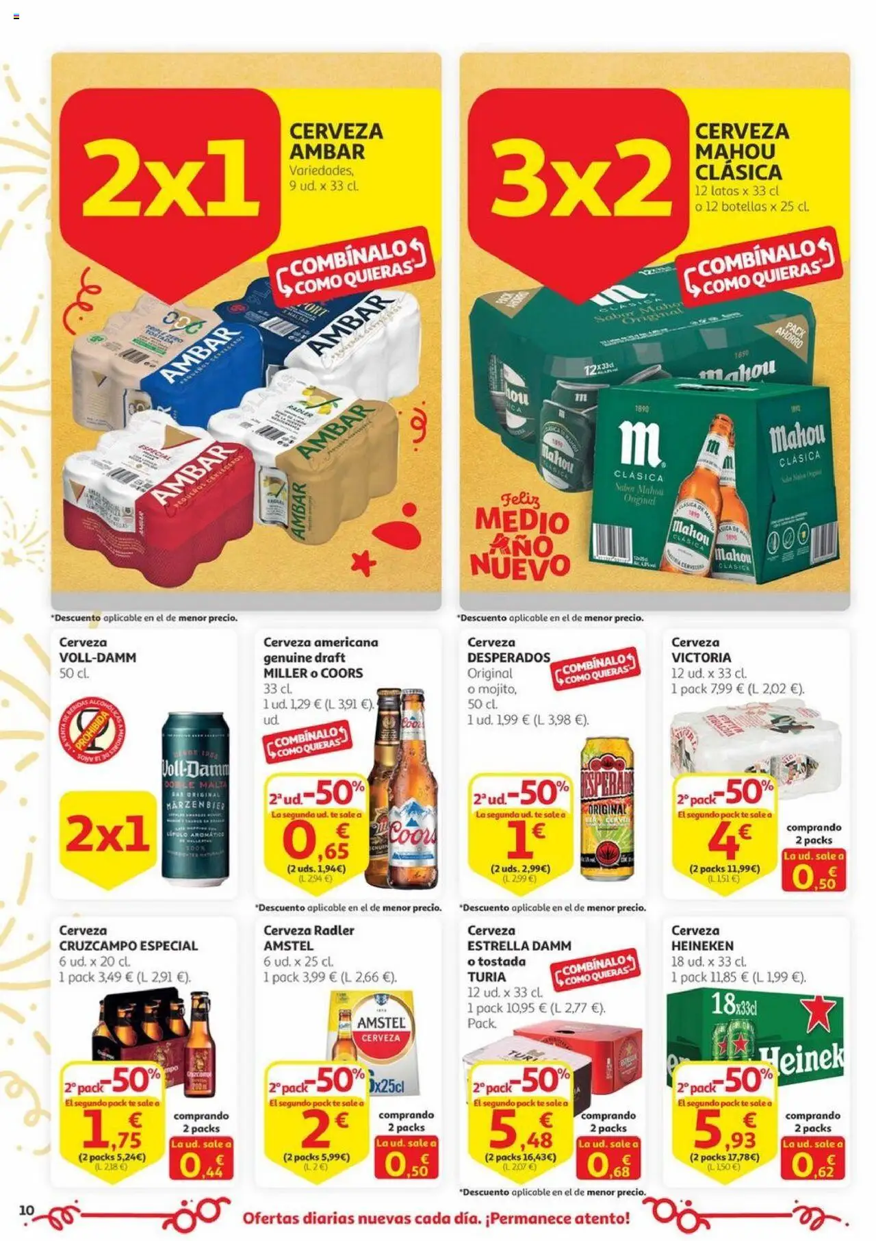Alcampo - Aniversario │ válido desde el 03.06.2025 | Página: 10 | Productos: Cerveza, Té, Παρμεζάνα, Σπανάκι