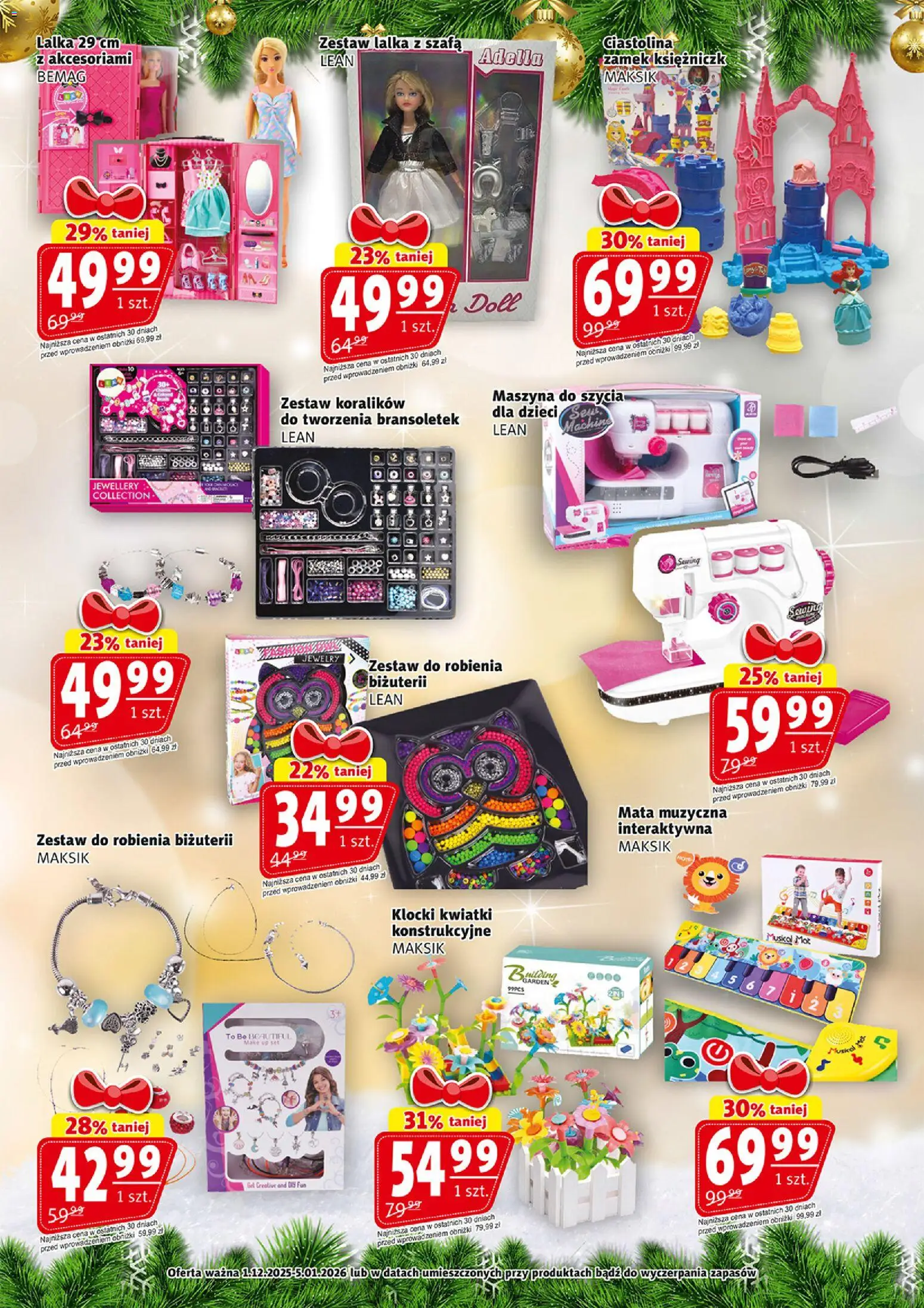 Prim Market Gazetka świąteczna od 01.12.2025 | Strona: 4 | Produkty: Kwiatki, Maszyna do szycia, Lalka, Szafa
