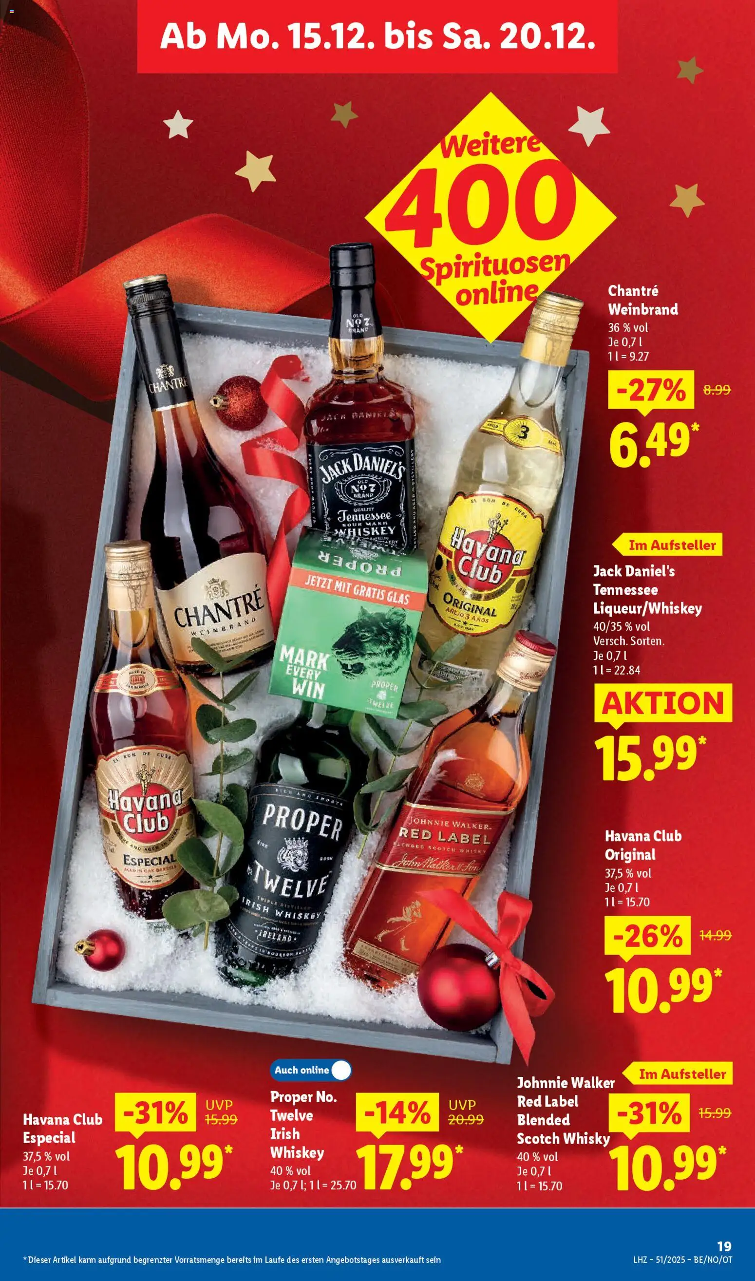 Lidl Prospekt Zossen – gültig ab 15.12.2025 | Seite: 31 | Produkte: Jack Daniel's, Chantré, Whiskey, Johnnie walker