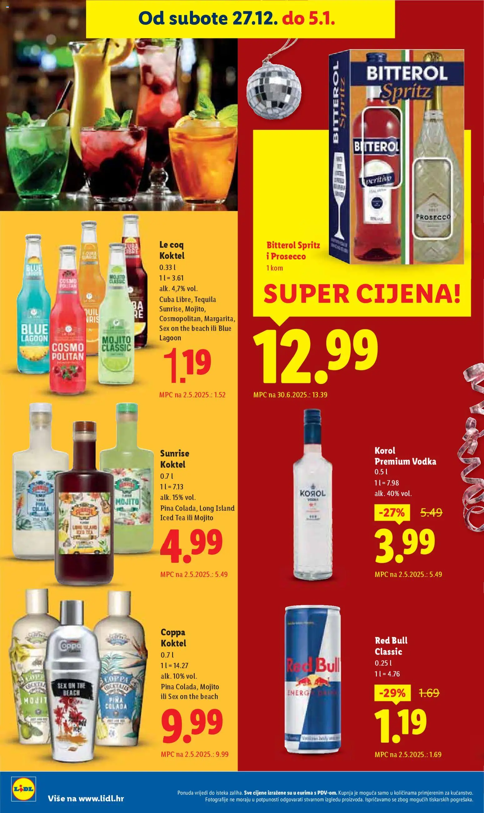 Lidl katalog | vrijedi od 27.12.2025 | Stranica: 18 | Proizvodi: Prosecco, Red Bull, Vodka