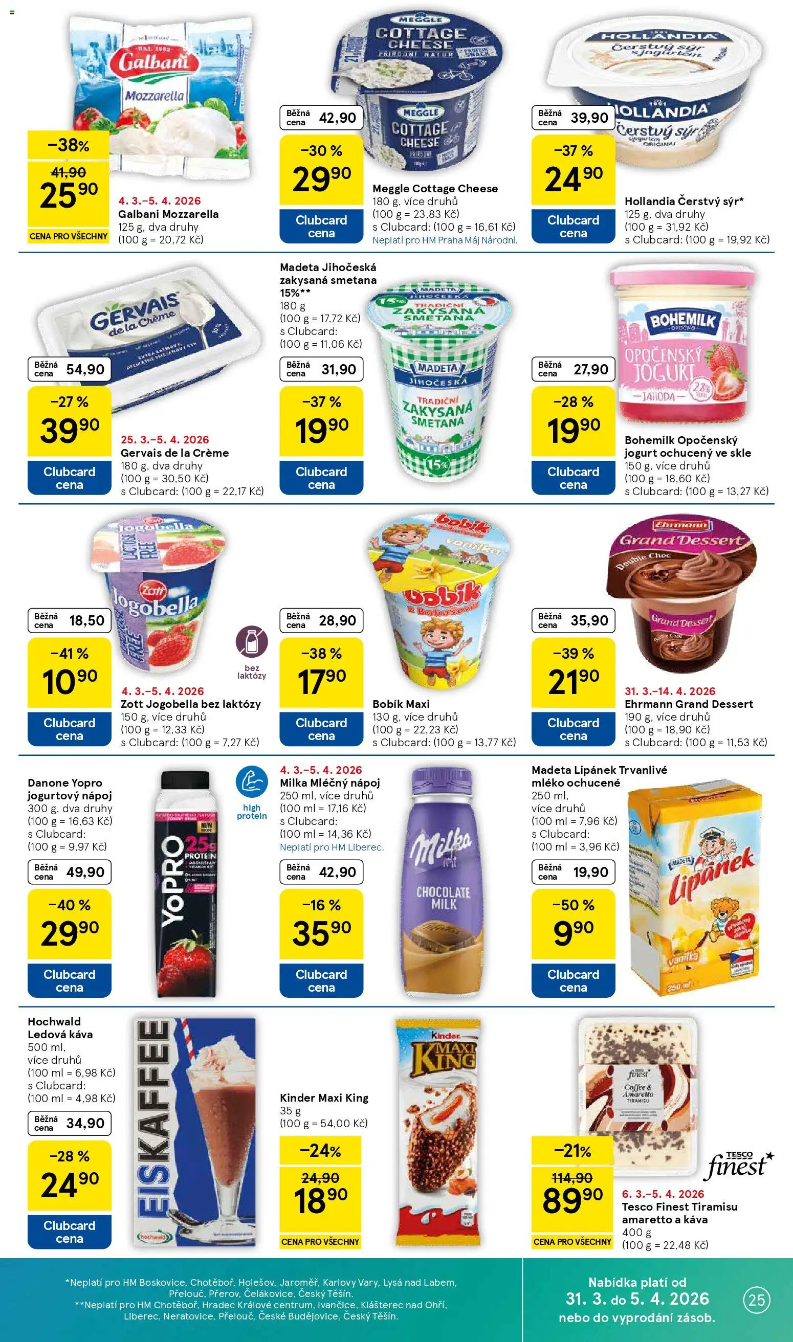 Tesco leták - Hypermarket od 31.03.2026 | Strana: 25 | Produkty: Opočenský jogurt, Finest, Maxi king, Kinder