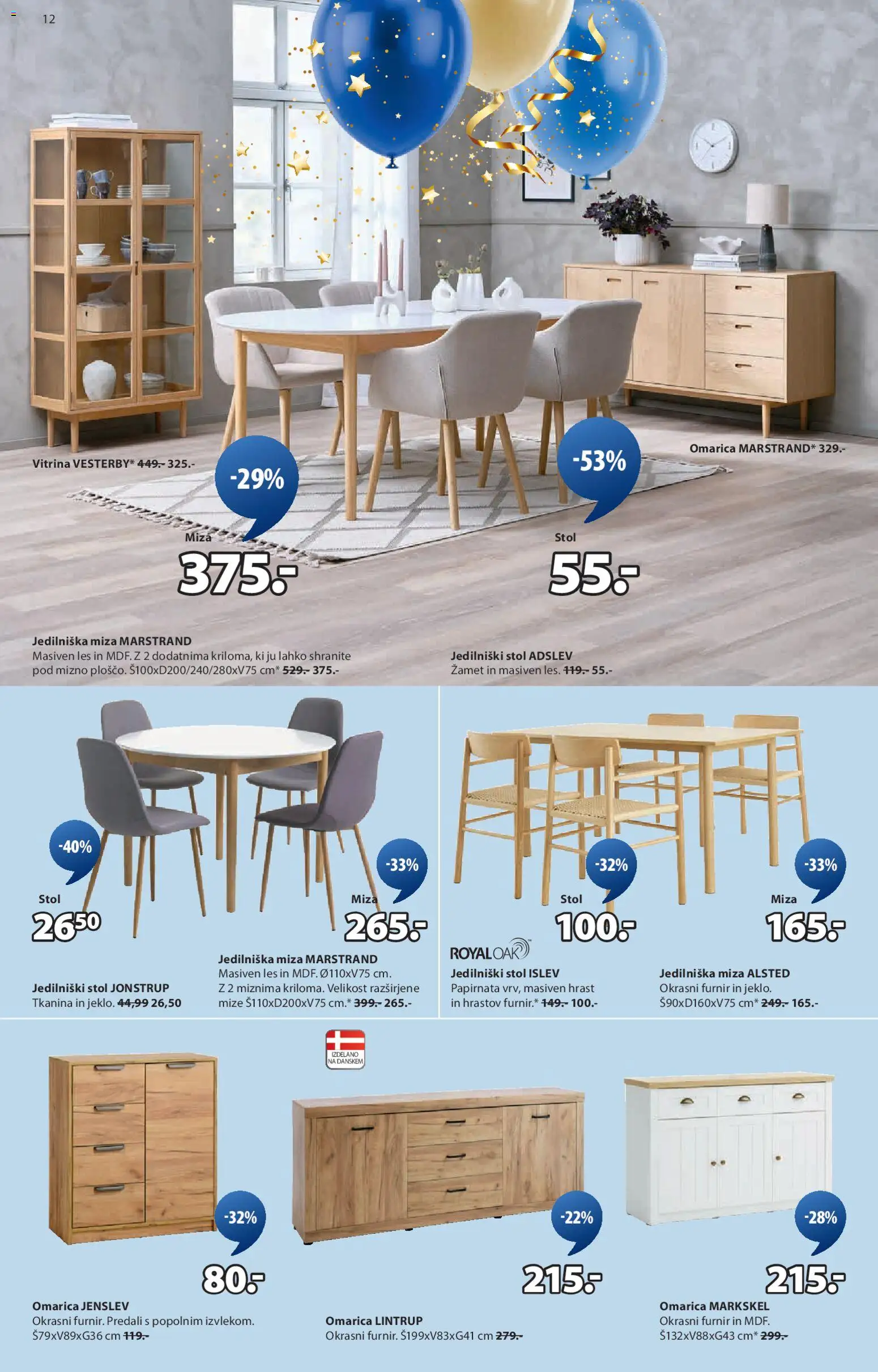 Novi JYSK katalog ponudbe – veljaven od 22.10.2025 | Stran: 12 | Izdelki: Vitrina, Furnir, Stol, Omarica
