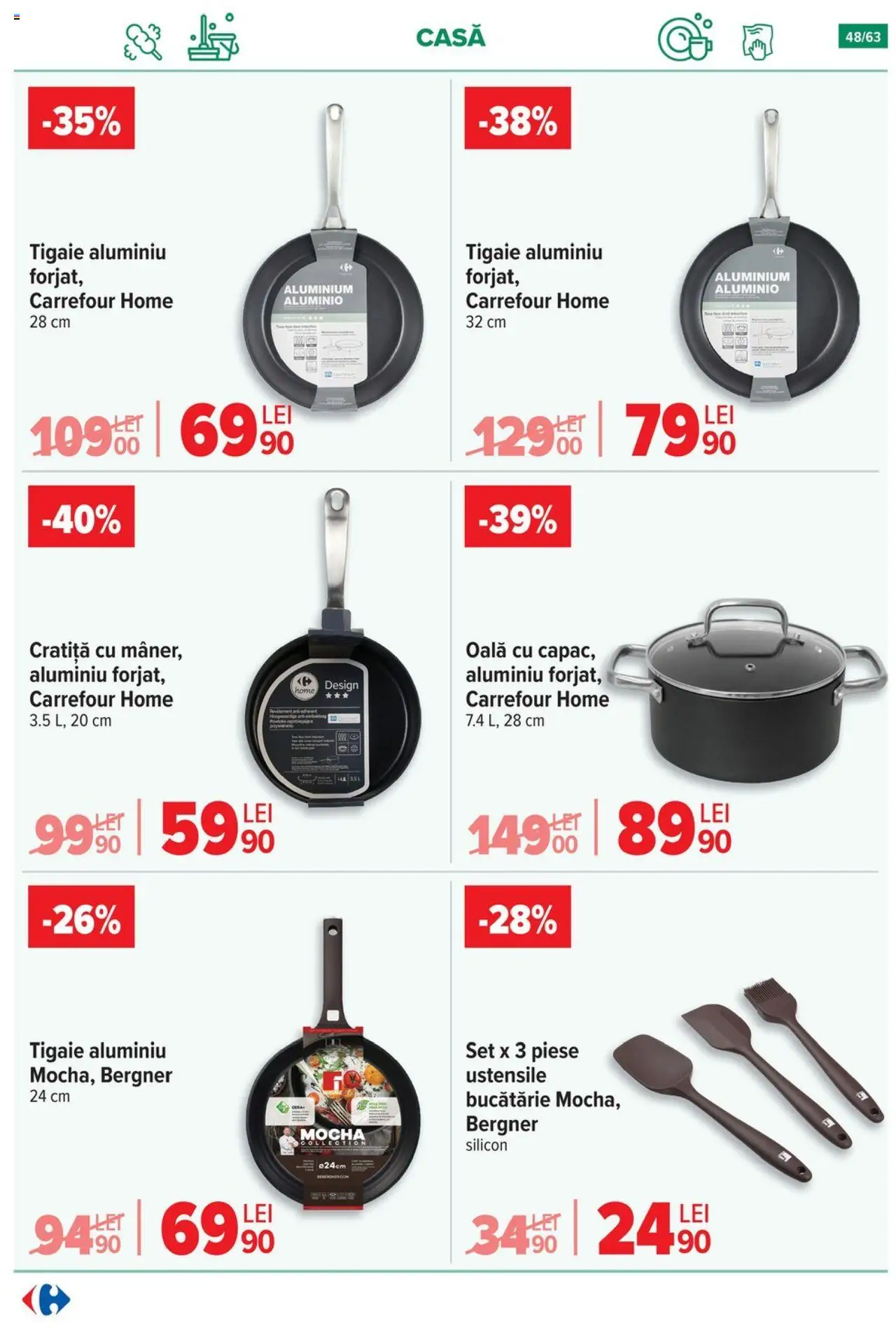 Noul catalog Carrefour – valabil de la 01.10.2025 | Pagină: 49 | Produse: Tigaie, Cratiță, Oală, Bucătărie