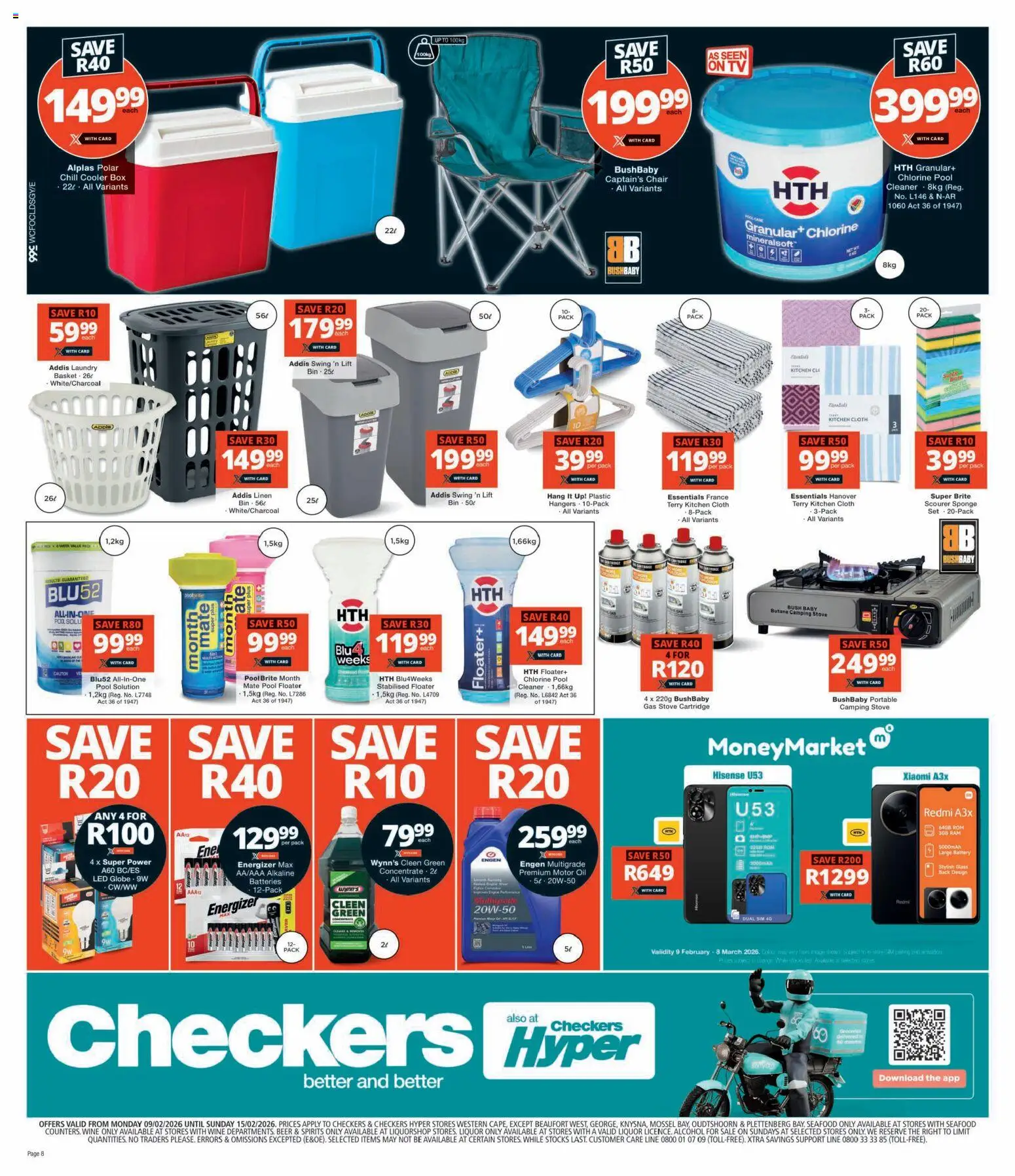 New Checkers catalogue – valid from 09.02.2026 | Page: 8 | Products: Globe, Stove, Cooler, Beer