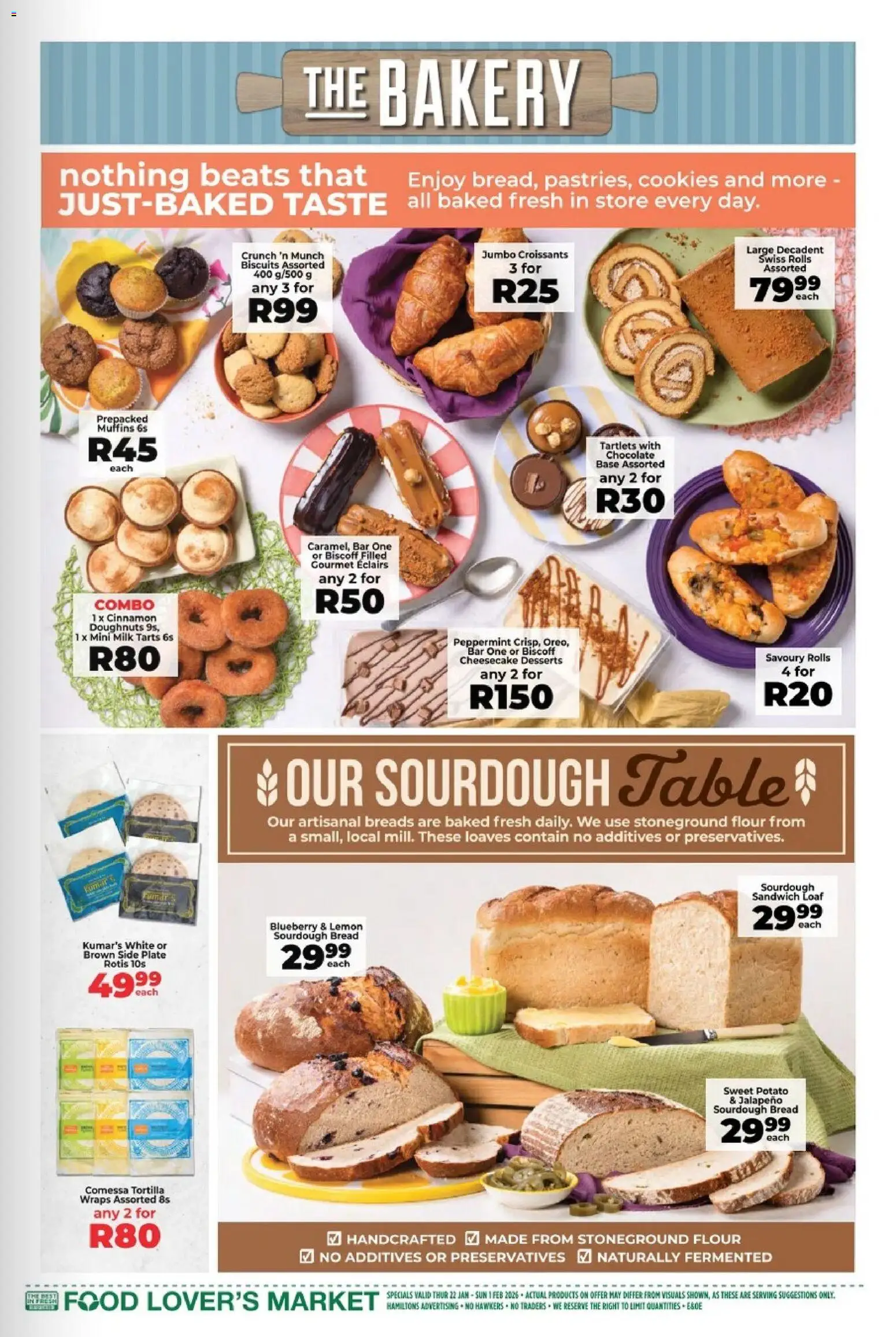 New Food Lover's Market catalogue – valid from 22.01.2026 | Page: 5 | Products: Table, Milk, Bread, Cookies