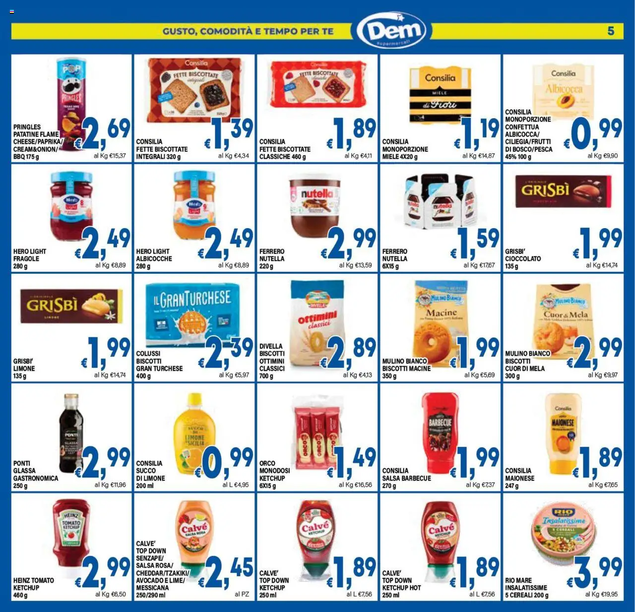 Volantino DEM del 05.08.2025 | Pagina: 5 | Prodotti: Succo, Patatine, Fette biscottate, Salsa barbecue