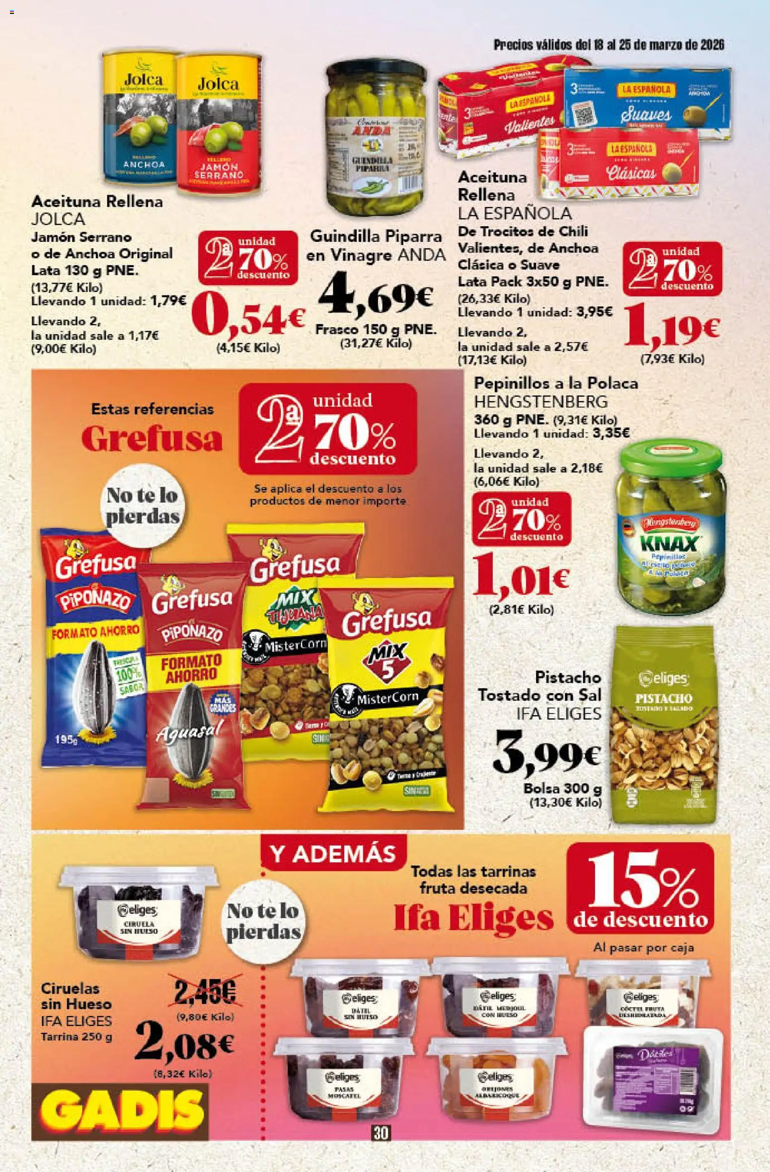 Gadis - folleto │ válido desde el 18.03.2026 | Página: 30 | Productos: Jamón serrano, Té, Bolsa, Δεξαμενή