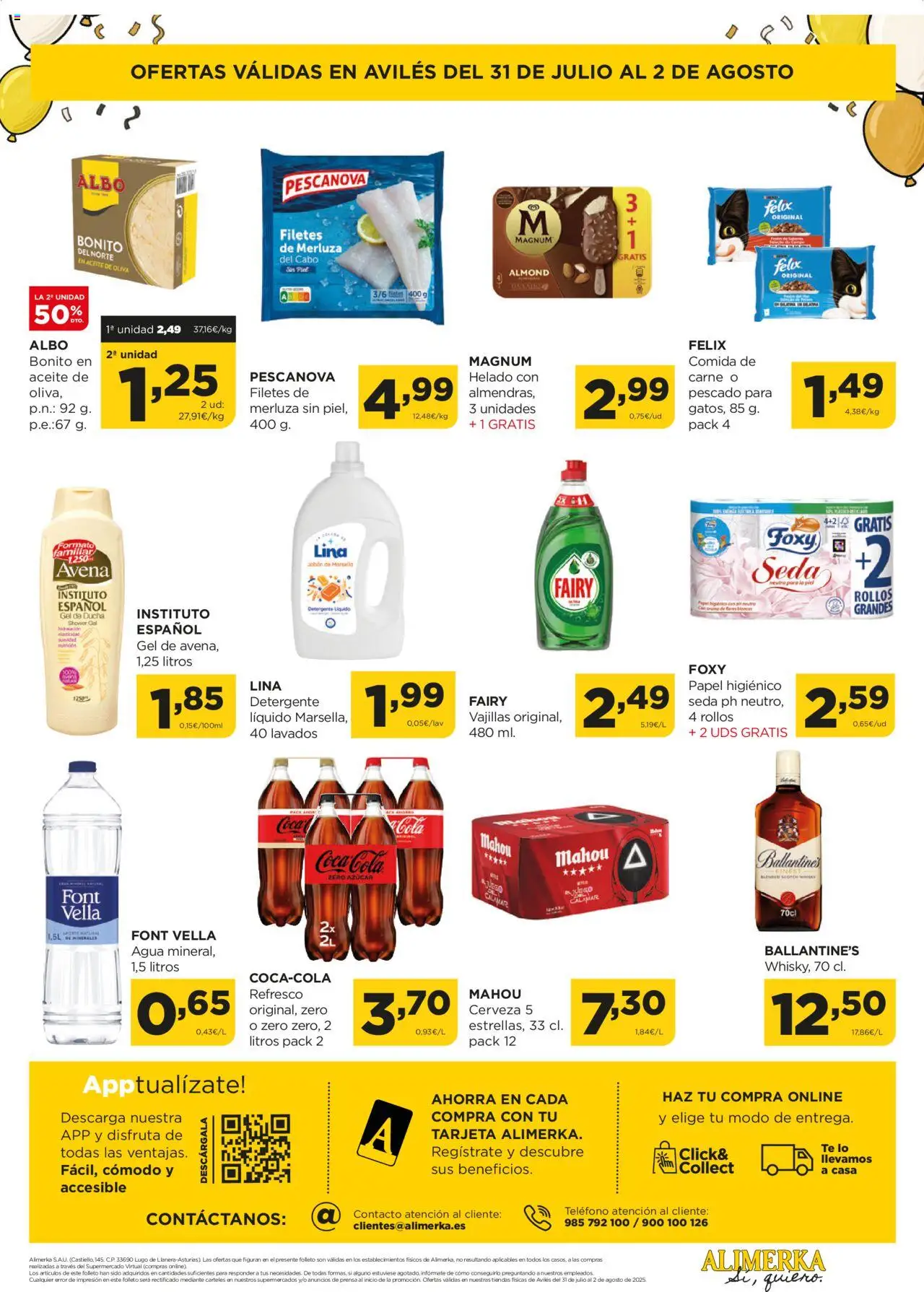 Alimerka - Avilés  │ válido desde el 31.07.2025 | Página: 4 | Productos: Aceite, Pescado, Té, Teléfono