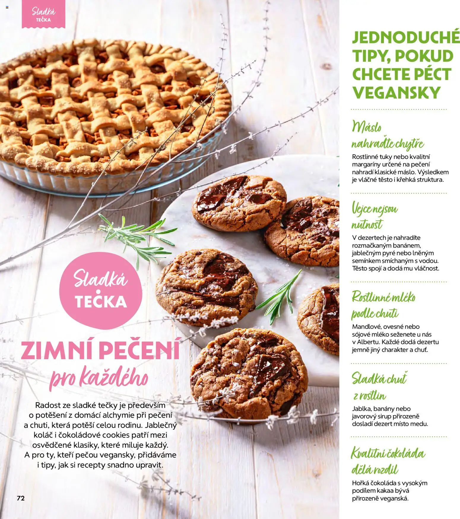 Albert magazín od 01.02.2026 | Strana: 72 | Produkty: Čokoláda, Cookies, Sójové mléko, Těsto