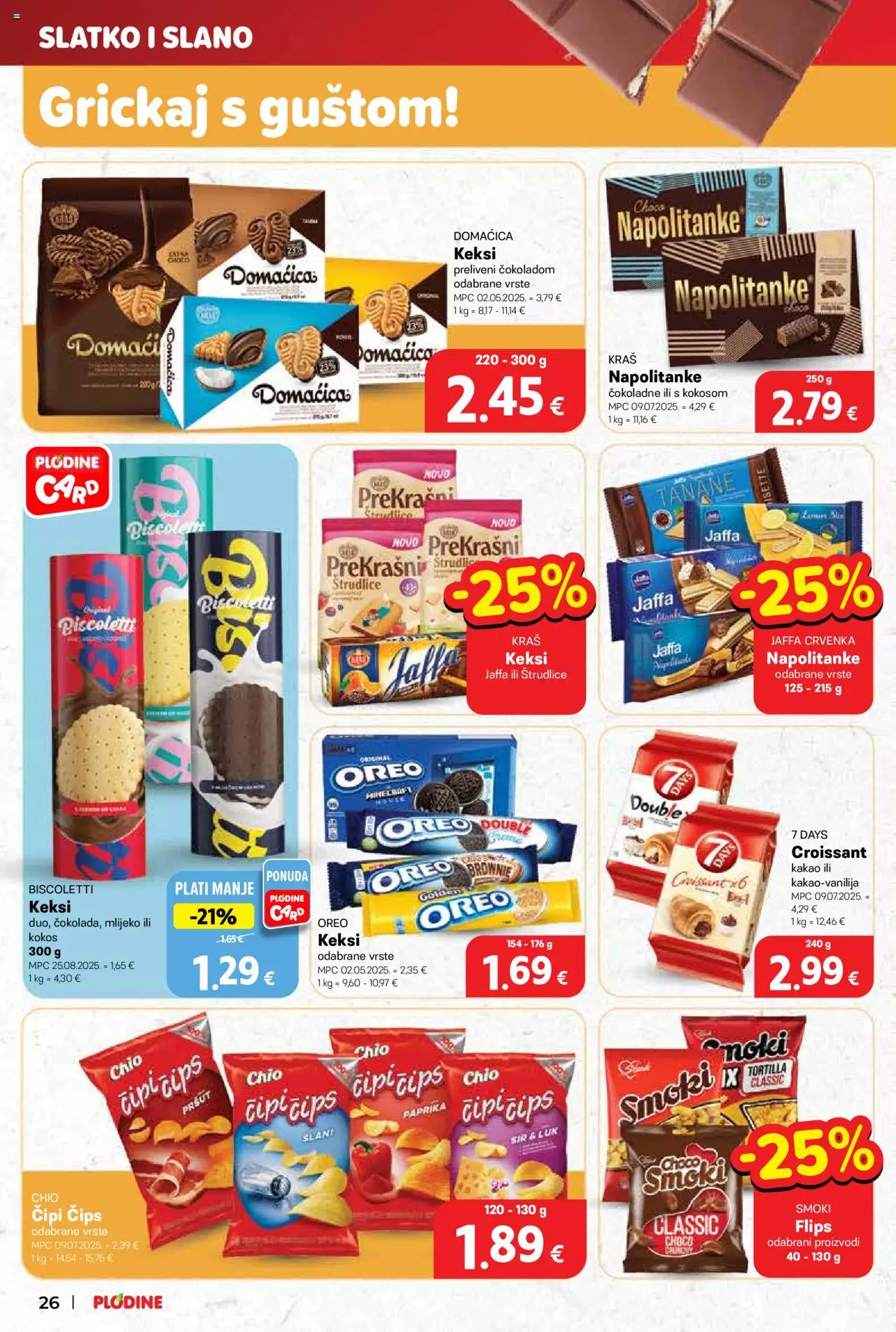 Plodine katalog | vrijedi od 17.09.2025 | Stranica: 26 | Proizvodi: Sir, Pršut, Čips, Luk