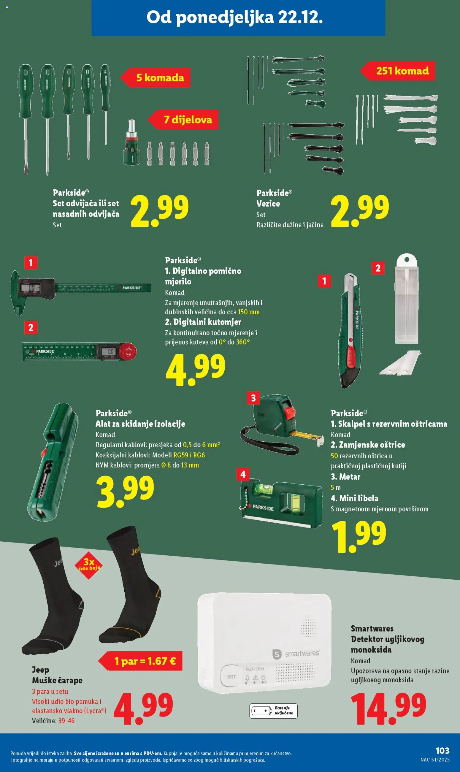 Lidl katalog | vrijedi od 15.12.2025 | Stranica: 103 | Proizvodi: Alat, Baterije, Metar, Skalpel
