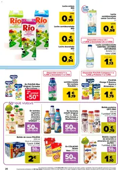 Vista previa Carrefour folleto válido desde el 07.04.2026 | Página: 20 | Productos: Leche desnatada, Leche entera, Piña, Φρυγανιές σικάλεως