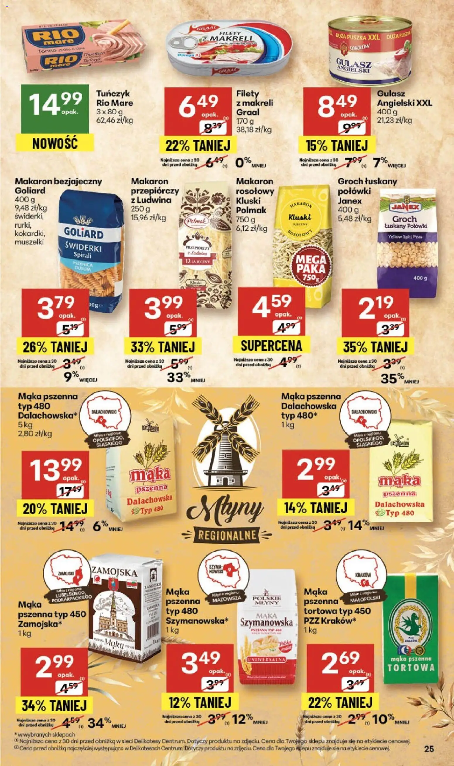 Delikatesy Centrum Gazetka - Sklepy Własne od 20.11.2025 | Strona: 25 | Produkty: Groch łuskany, Groch, Tuńczyk, Gulasz