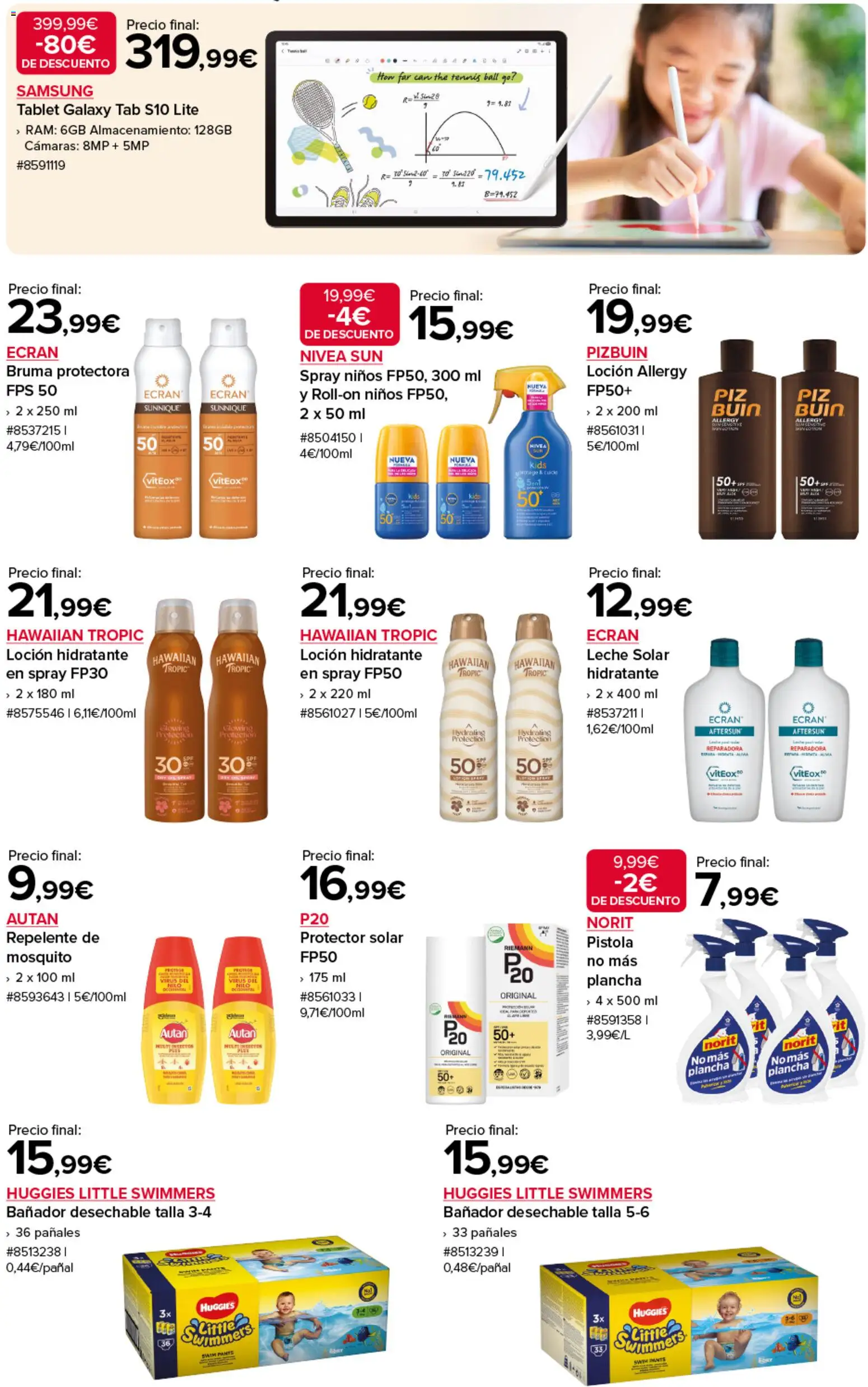 Costco catálogo │ válido desde el 20.03.2026 | Página: 3 | Productos: Protector solar, Leche, Tablet, Plancha