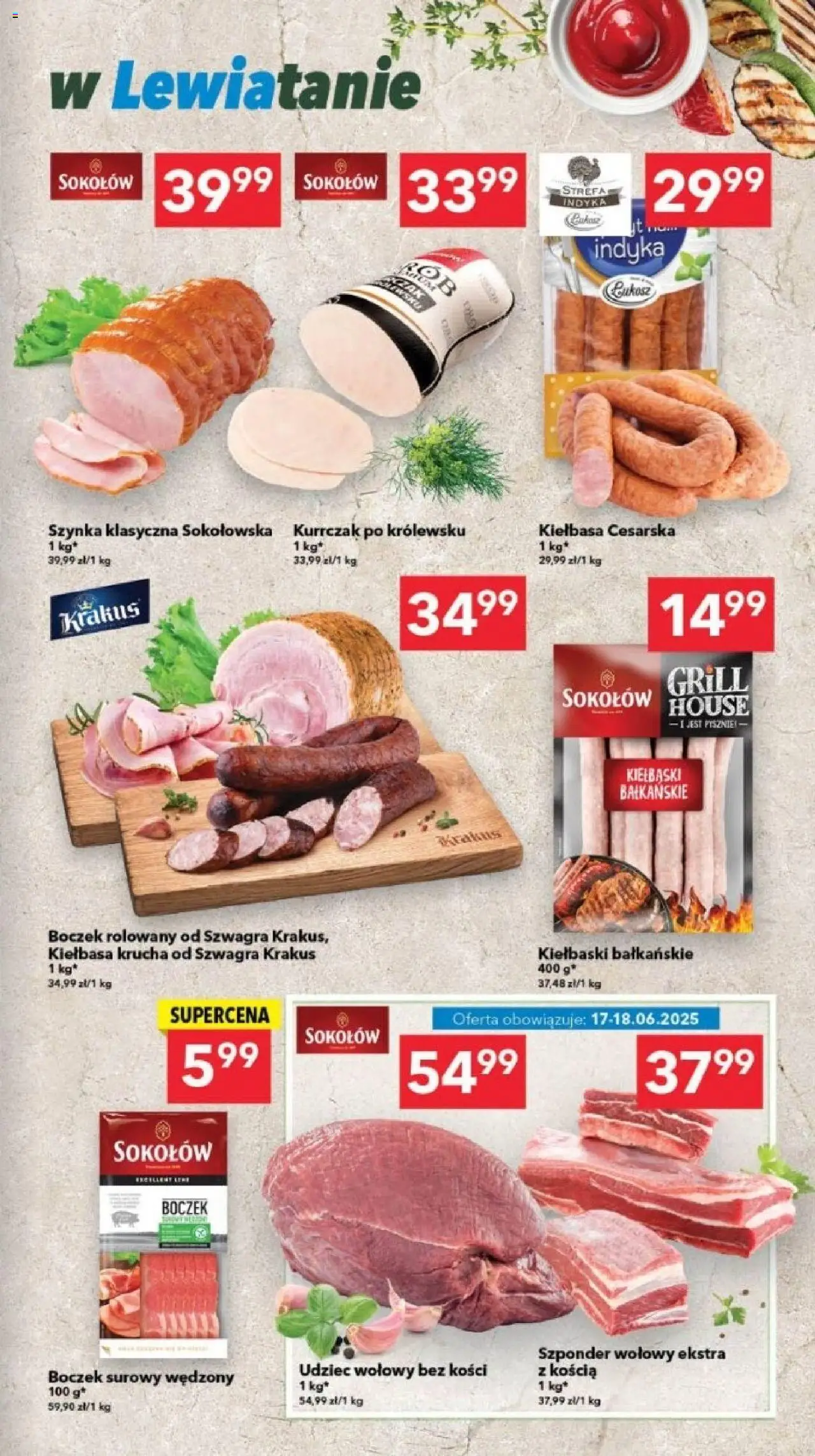 Lewiatan gazetka - Legnica od 17.06.2025 | Strona: 3 | Produkty: Grill, Szynka, Boczek, Boczek surowy